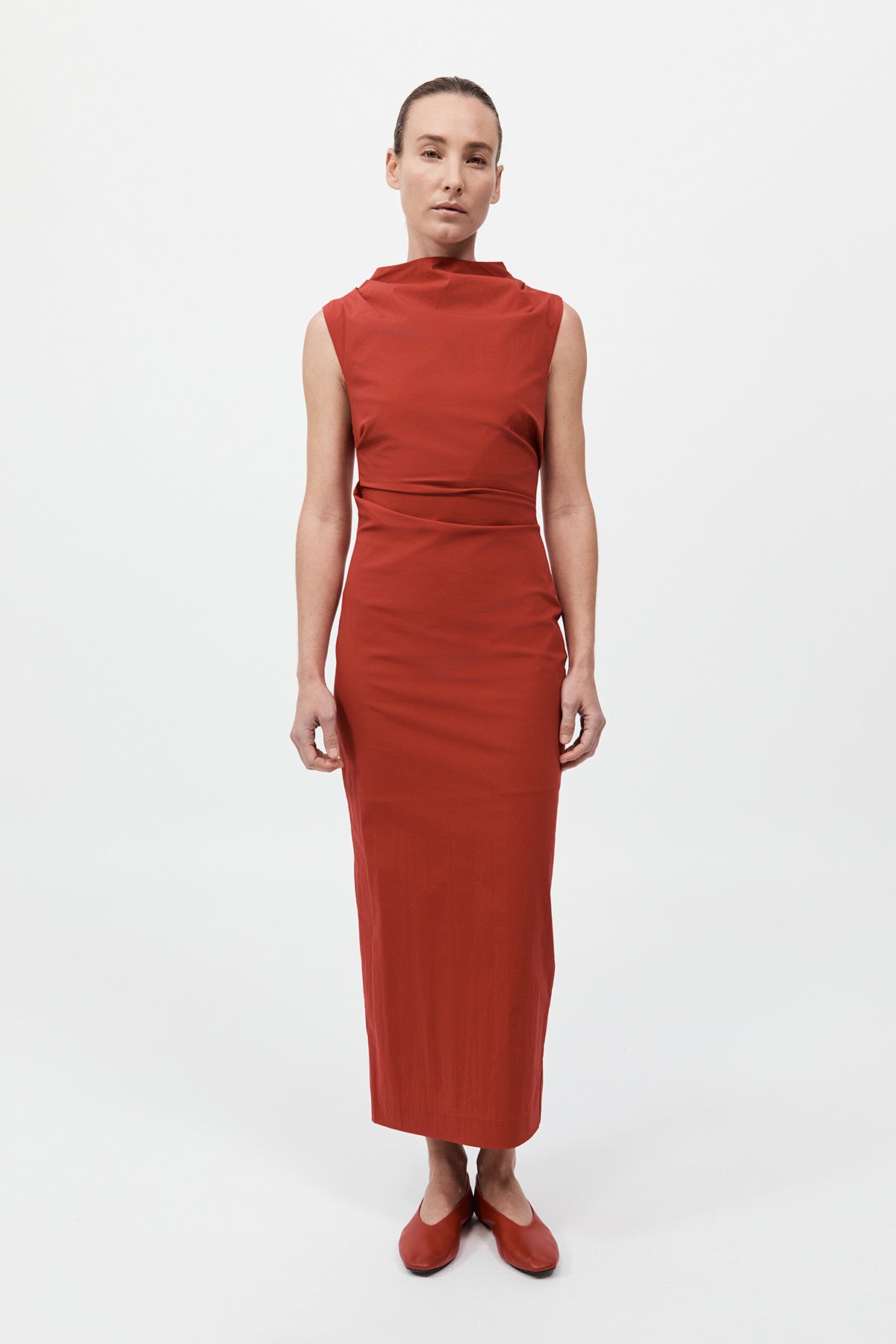 ST. AGNI Soft Sculptural Dress - Rosso