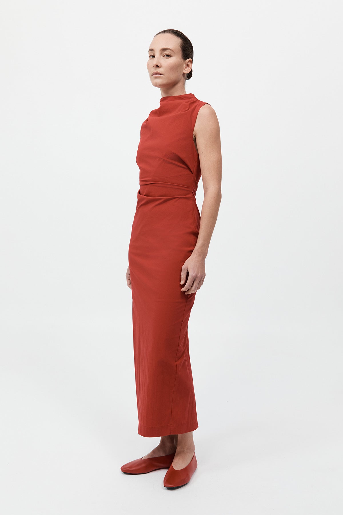 ST. AGNI Soft Sculptural Dress - Rosso