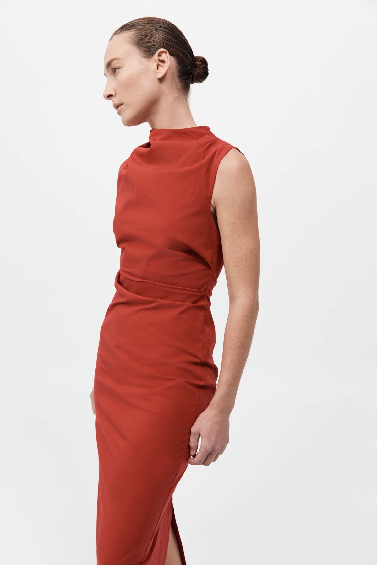 ST. AGNI Soft Sculptural Dress - Rosso