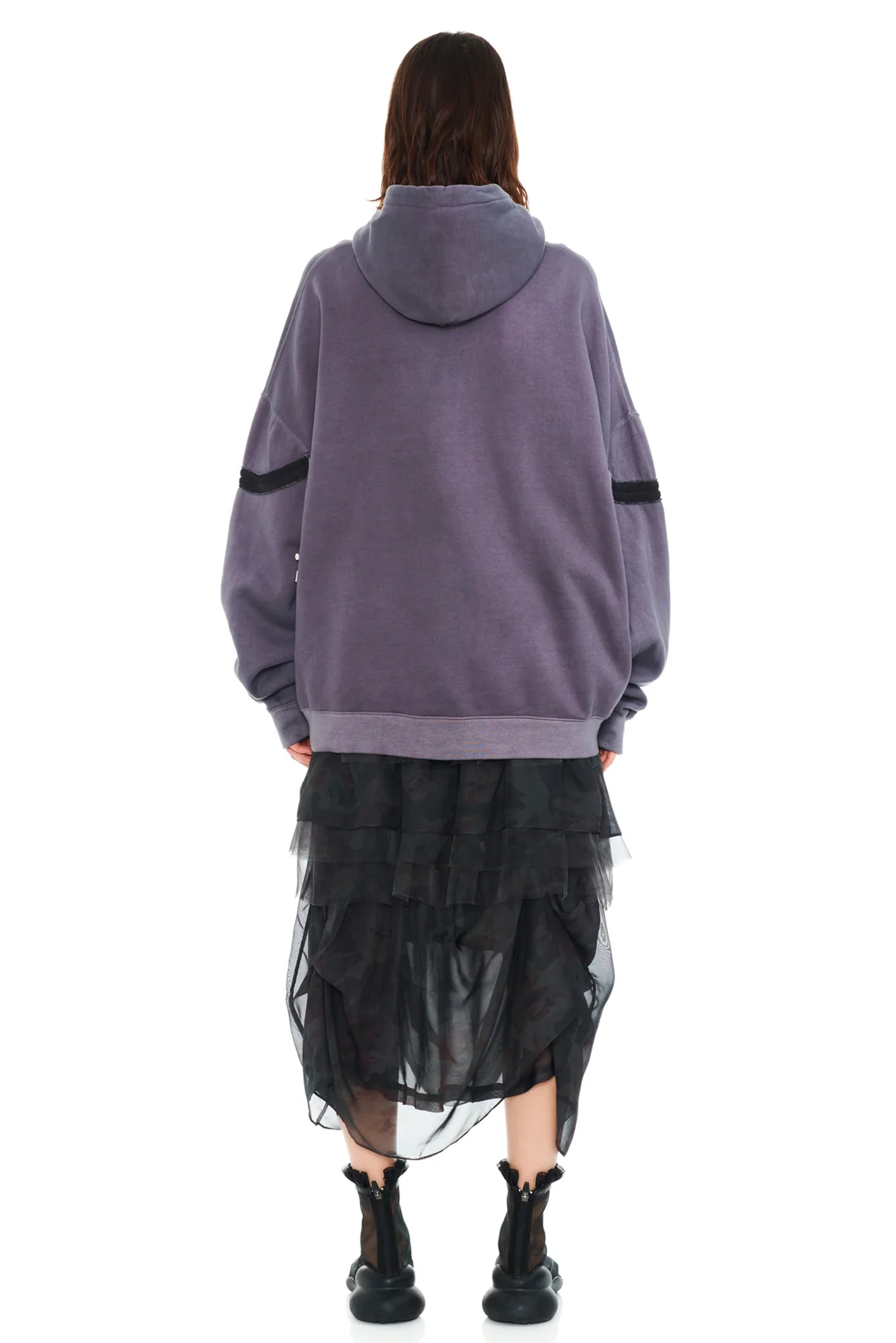 COLLINA STRADA Star Hoodie - Charcoal Flames