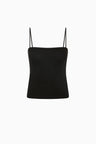 Organic Cotton Square Neck Cami - Black