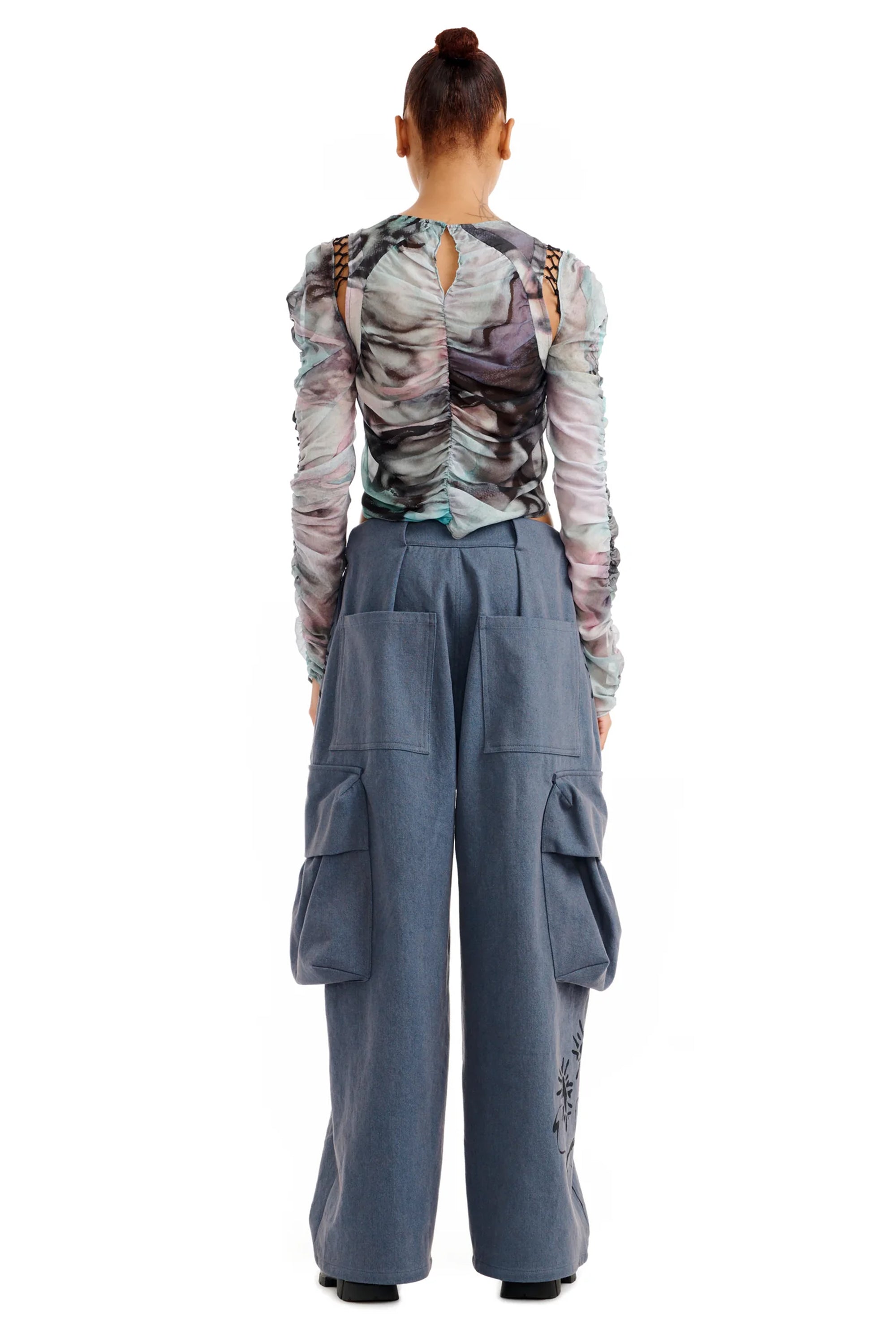 COLLINA STRADA Cargo Sweatpant - Charcoal Daisy