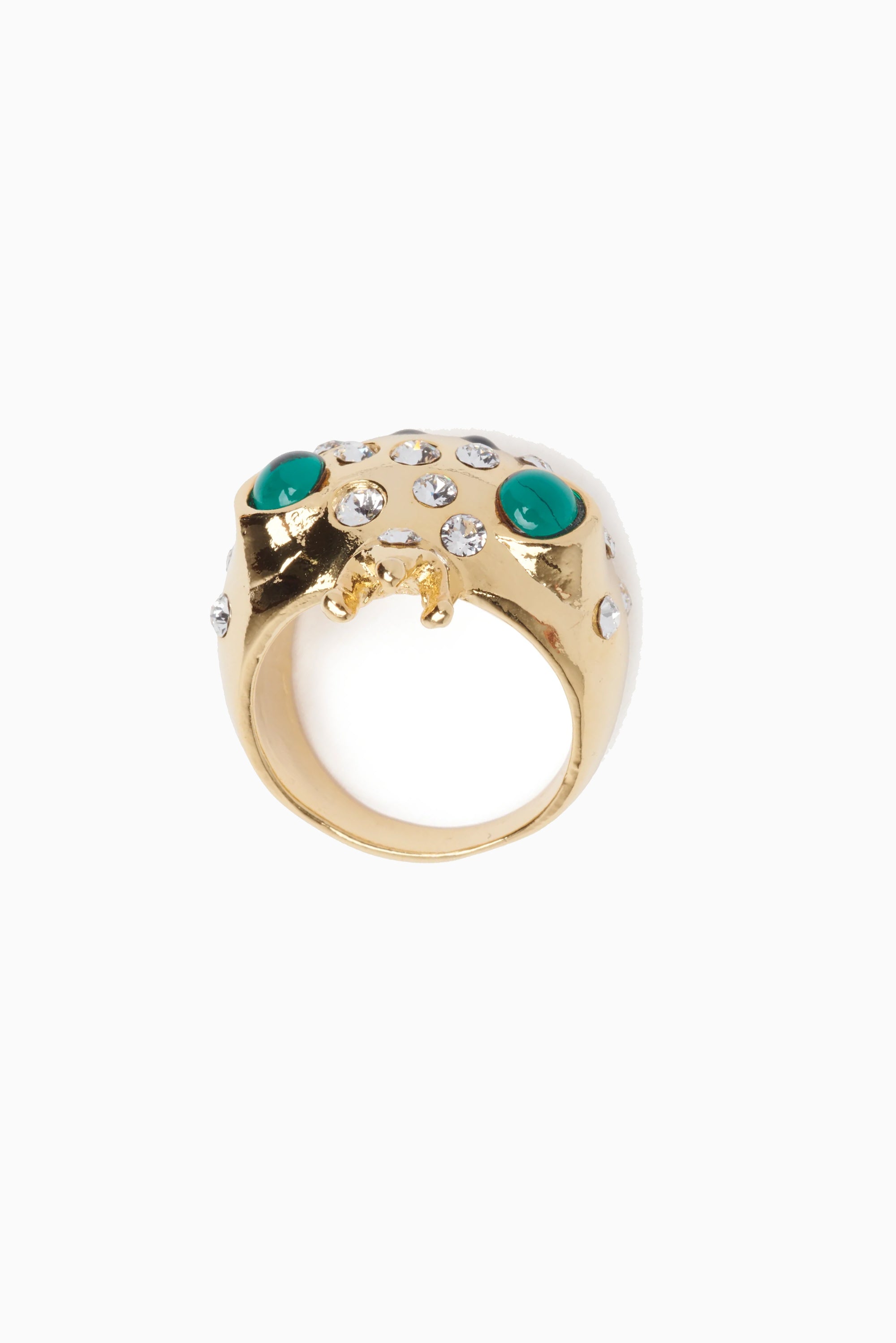 COLLINA STRADA Frog Prince Ring - Emerald Gold Freckles