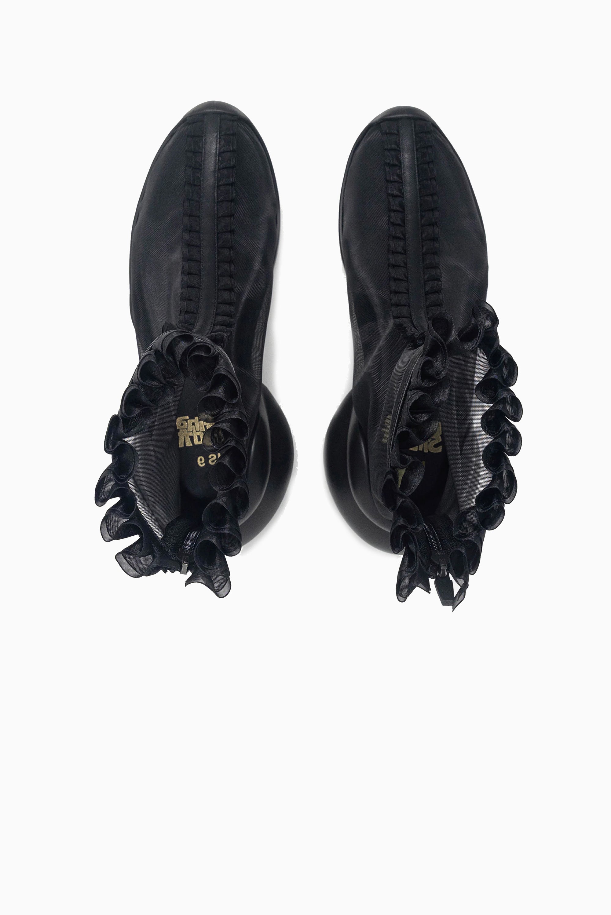 COLLINA STRADA Ruffle Boots - Black