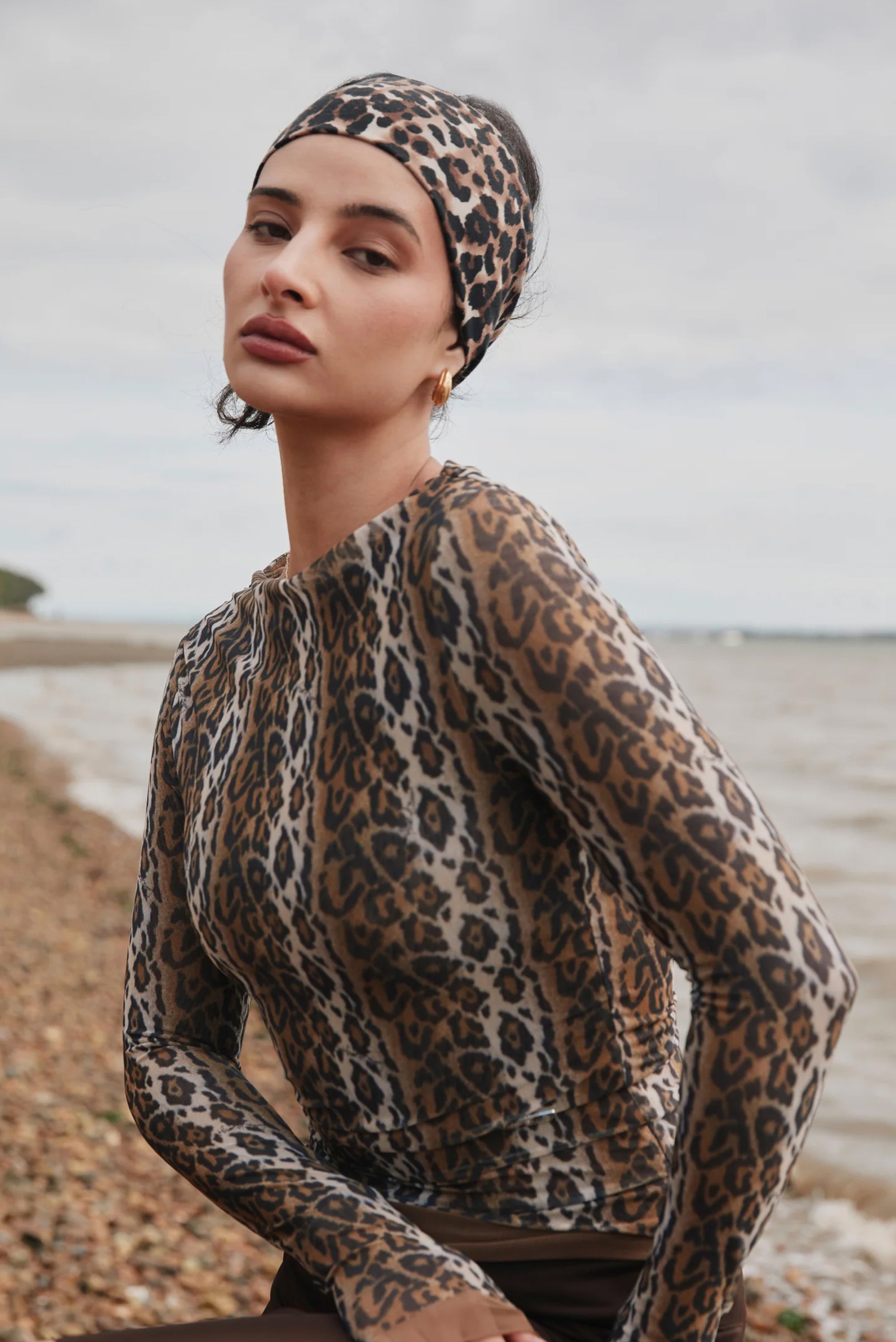 HOUSE OF SUNNY Leopard Layered Long Sleeve Top