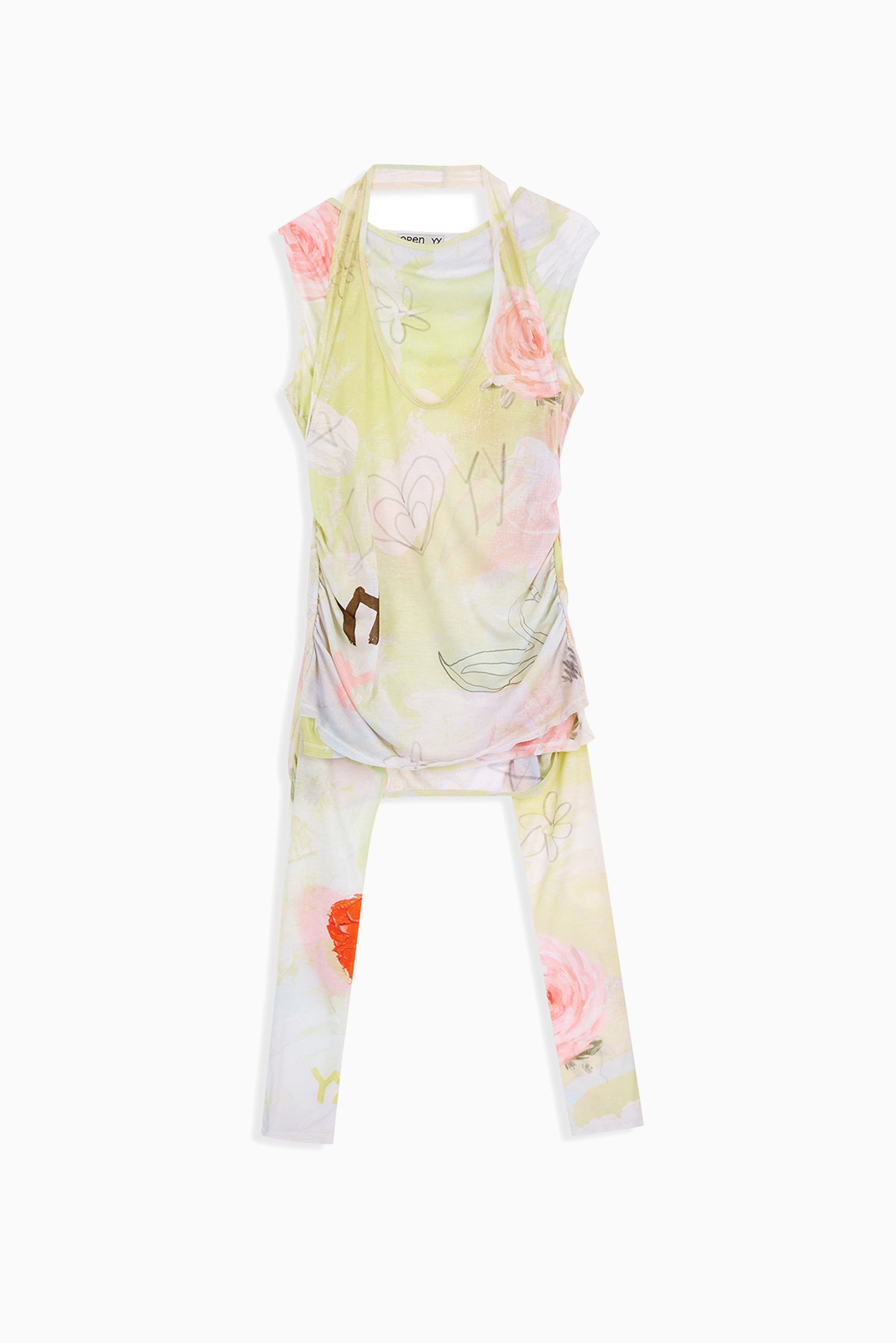 OPEN YY Graphic Convertible Bolero Top - Yellow