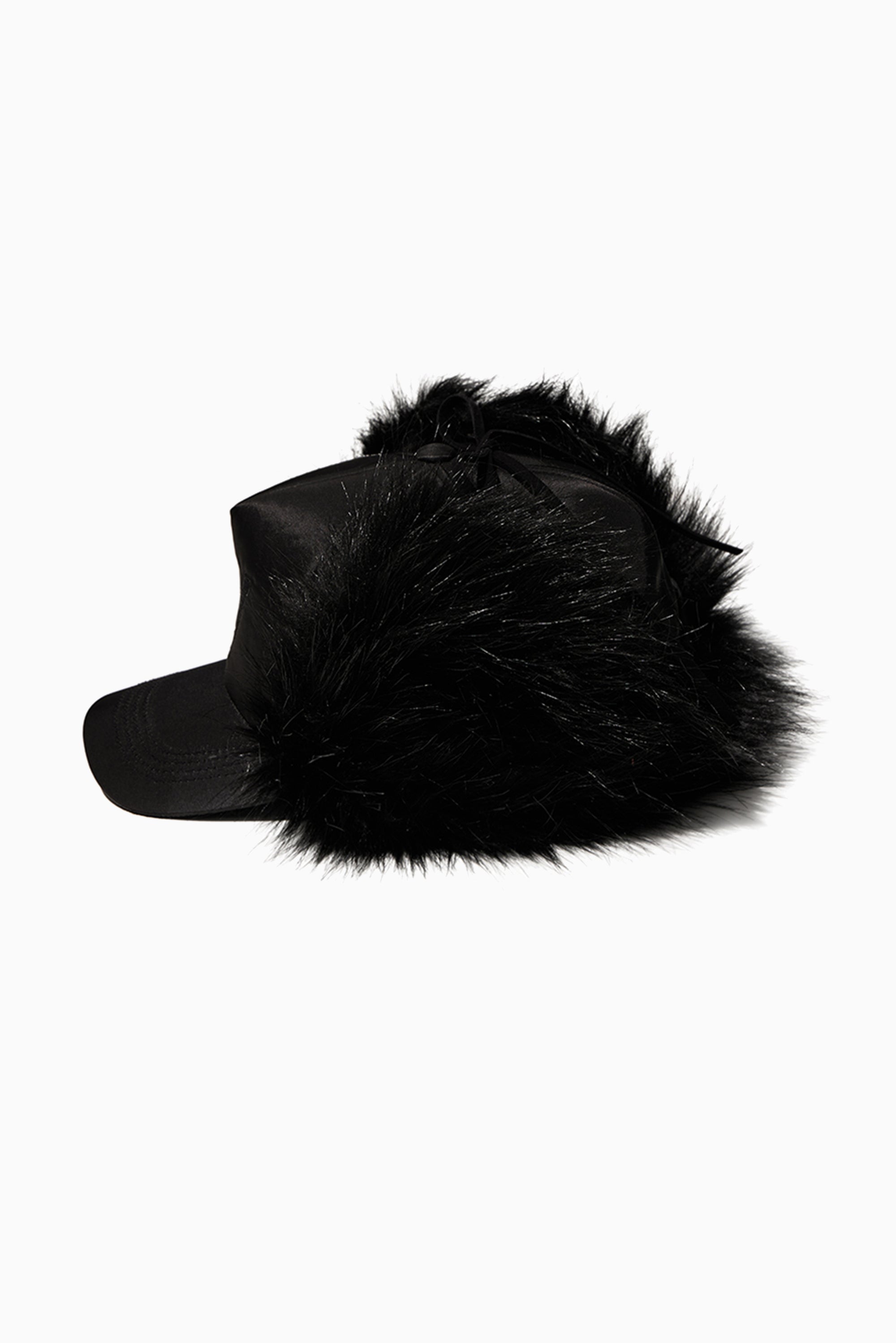 OPEN YY Faux Fur Earflap Cap - Black