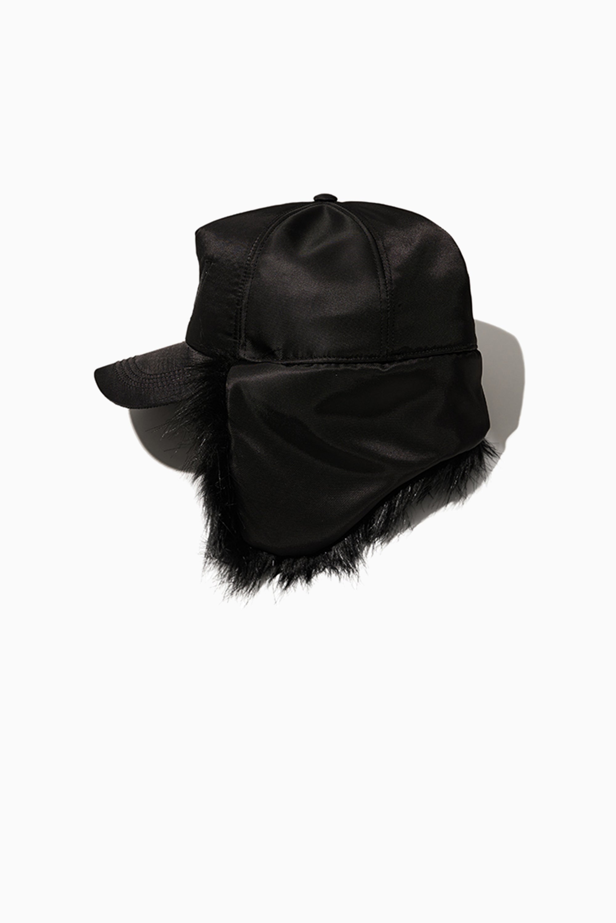 OPEN YY Faux Fur Earflap Cap - Black
