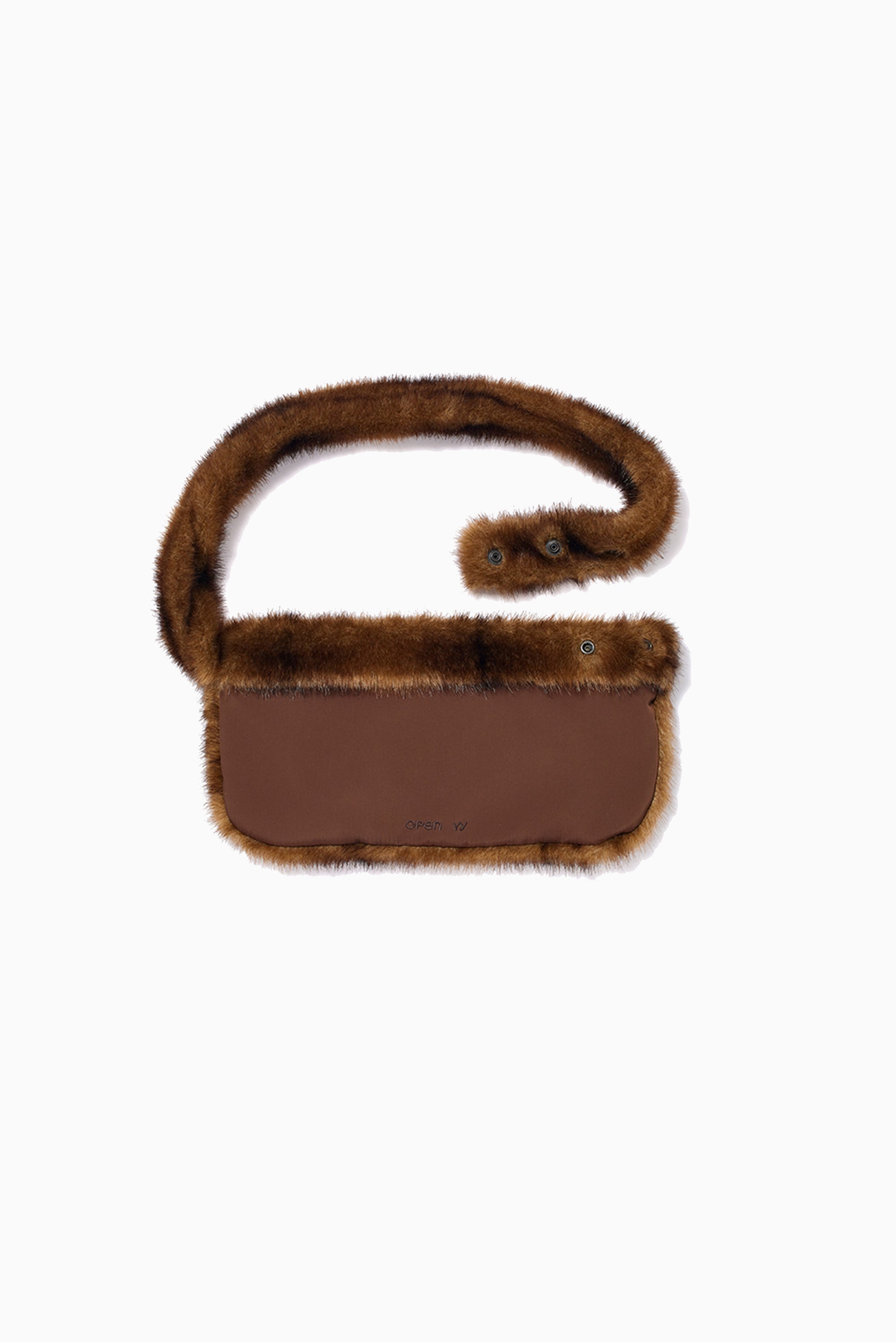 OPEN YY Furry Pocket Belt Bag - Brown