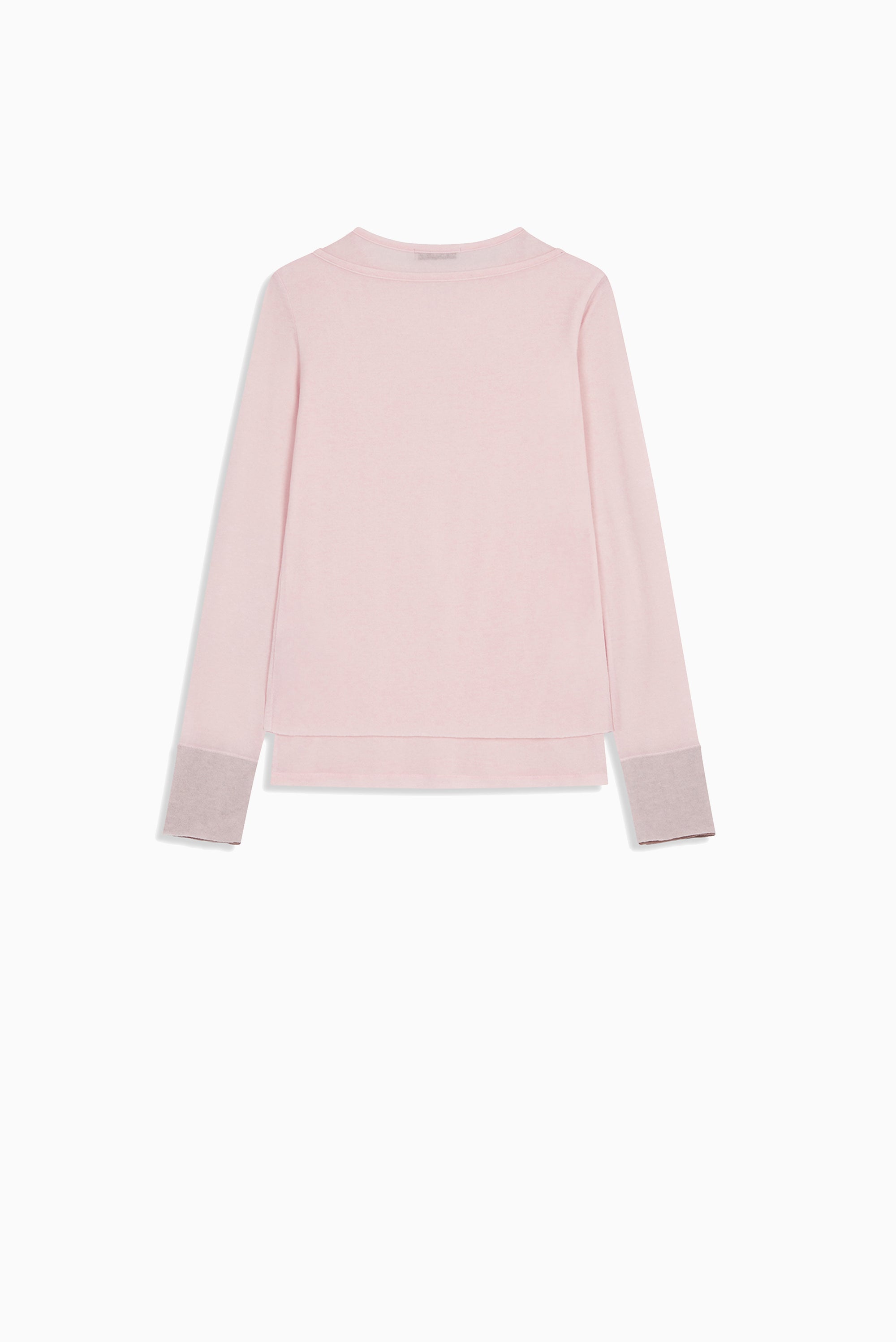 OPEN YY Layered Henley Lounge Tee - Pink