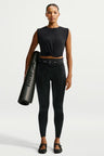 NikeSKIMS Performance Cotton Blend Cropped Twist Tank Top - Obsidian