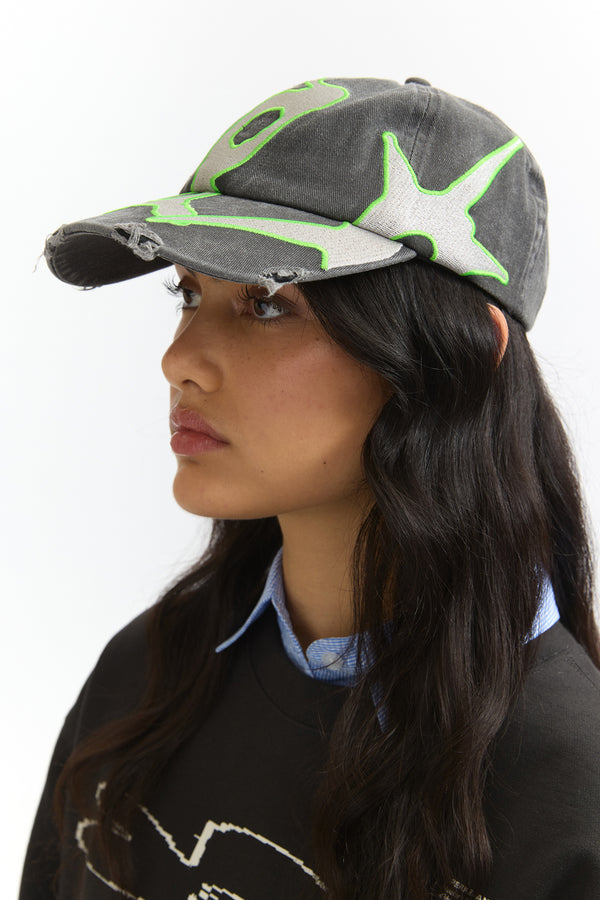 Thirty Three And A Third Baseball Cap - Black wash/sharp green