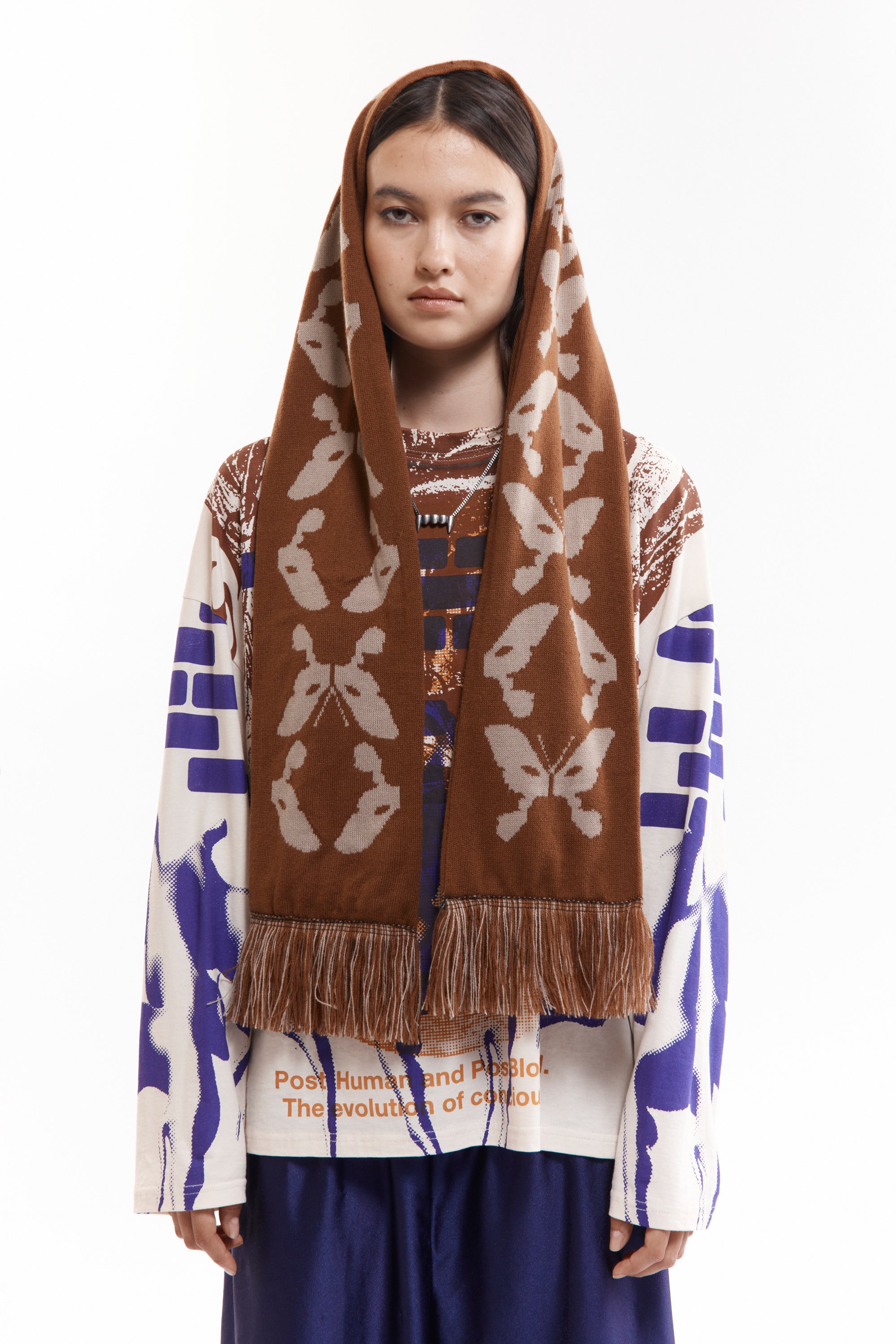 Kaleidoscope Bonnet Scarf - Brown
