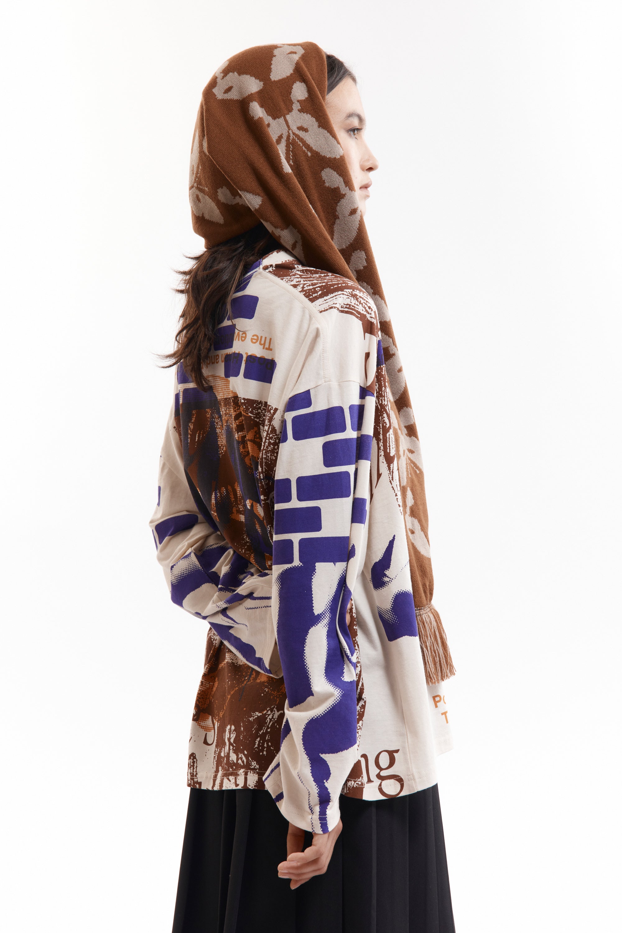 Kaleidoscope Bonnet Scarf - Brown