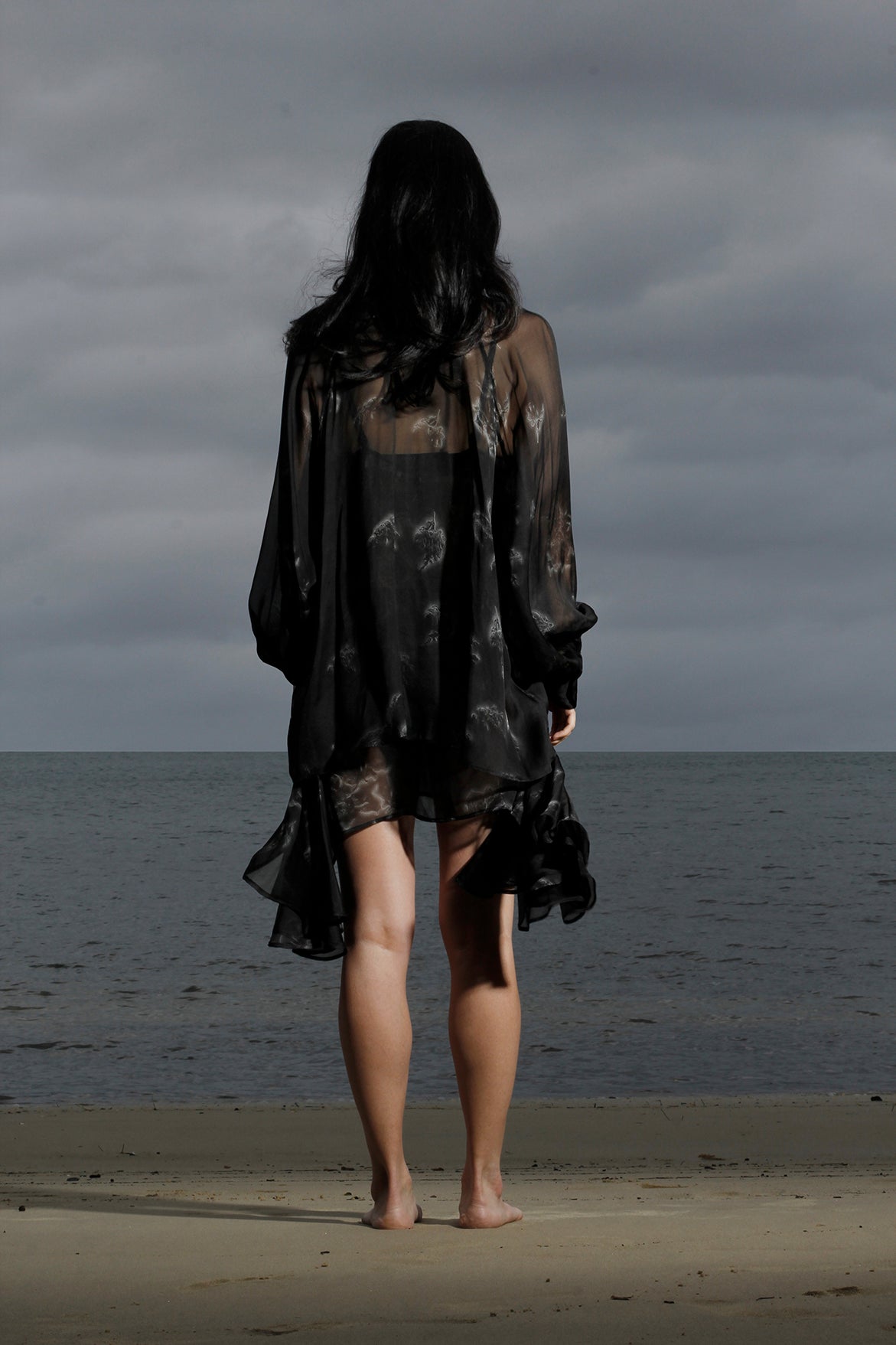 Poet Blouse - Black Roses