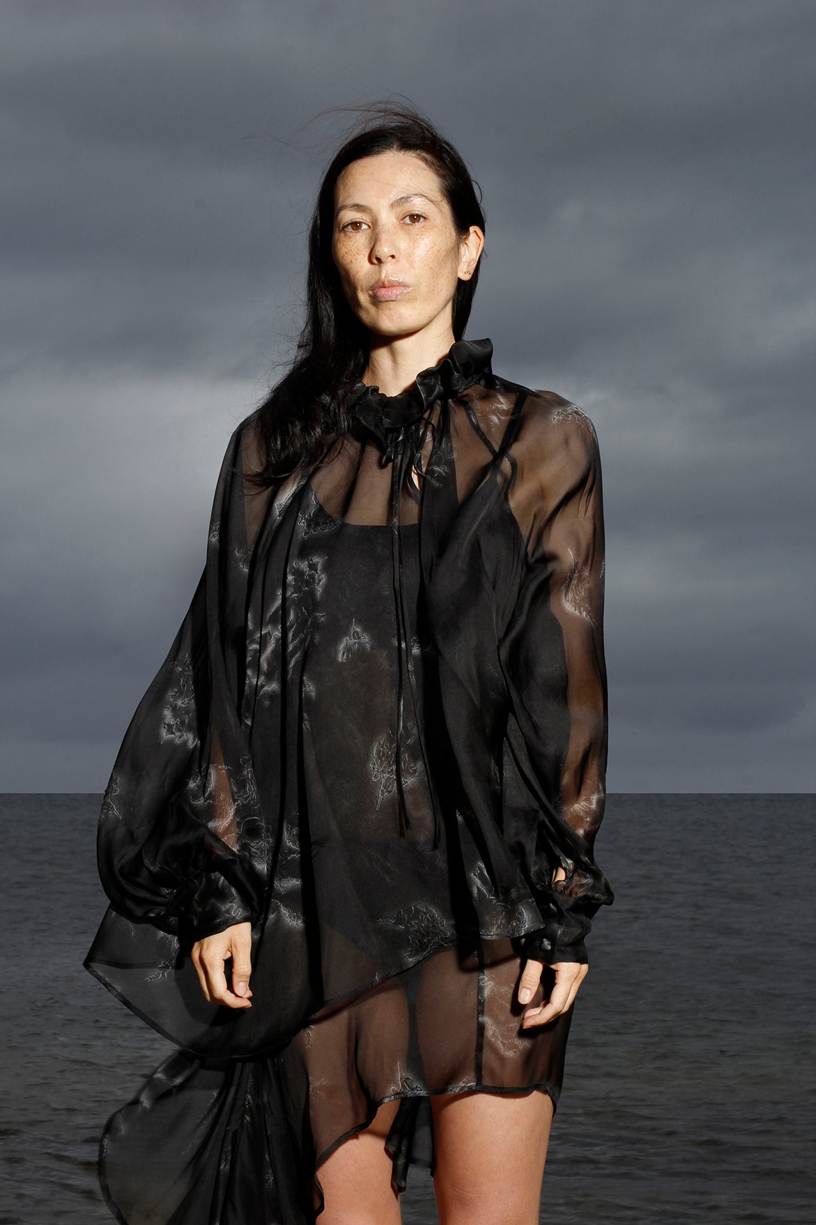 Poet Blouse - Black Roses