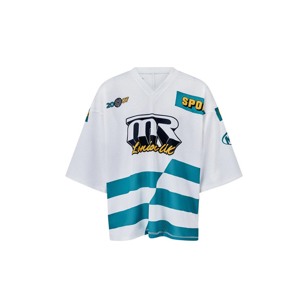 MARTINE ROSE Oversized Football Top - White