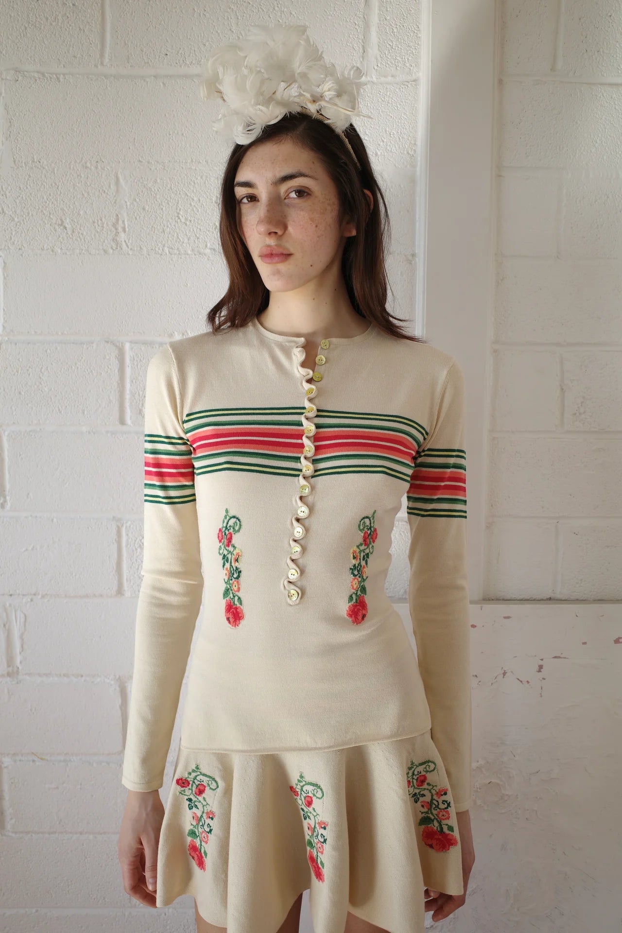 CONNER IVES Long Sleeve Sock Henley - Beige Multi