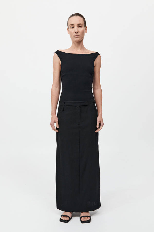 ST. AGNI Slim Bateau Top - Black