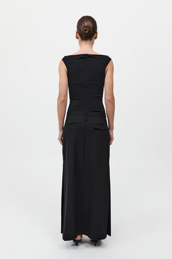 ST. AGNI Slim Bateau Top - Black