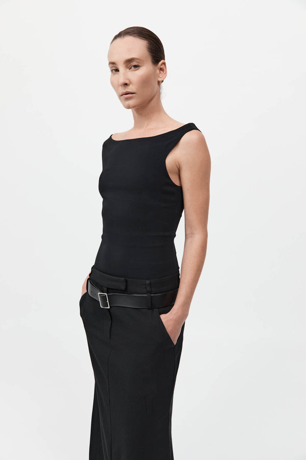 ST. AGNI Slim Bateau Top - Black