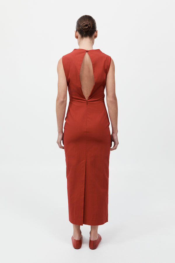 ST. AGNI Soft Sculptural Dress - Rosso