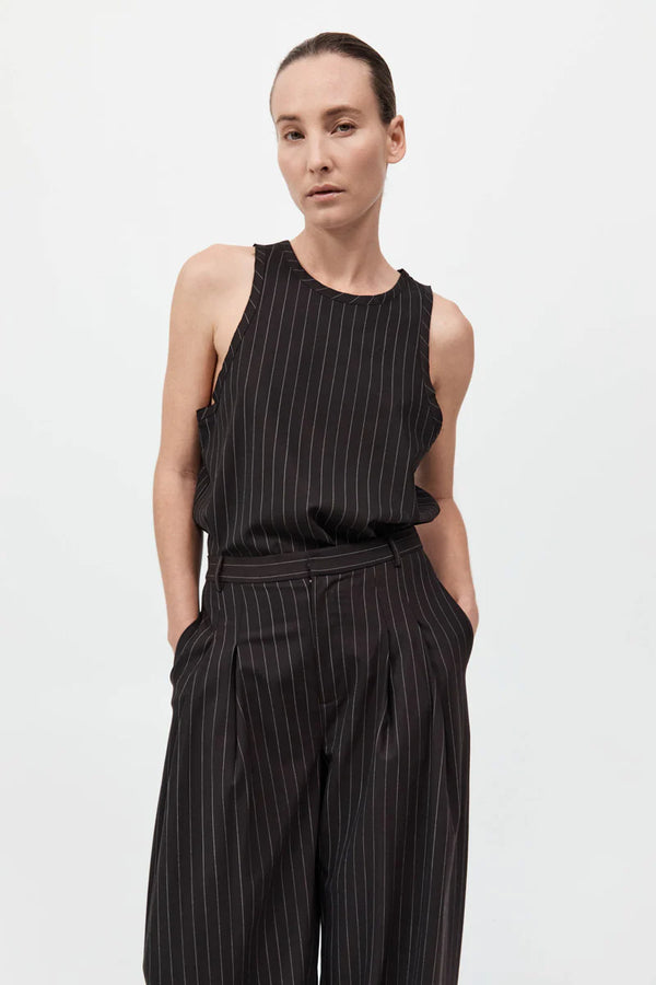 ST. AGNI Wool Pinstripe Tank