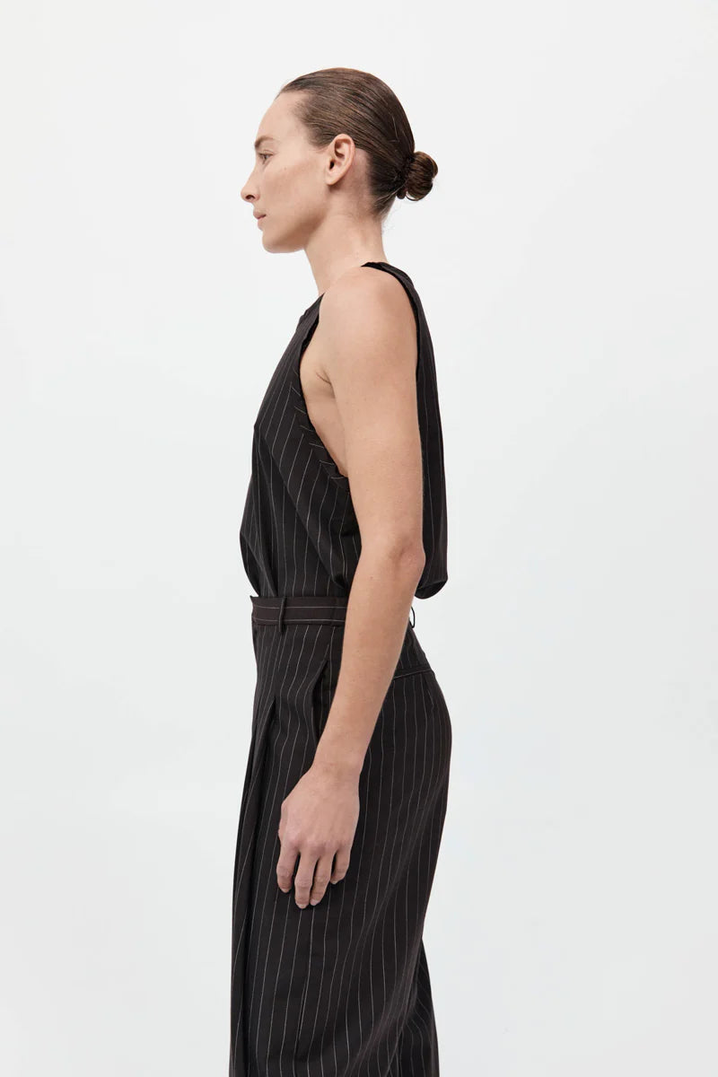 ST. AGNI Wool Pinstripe Tank