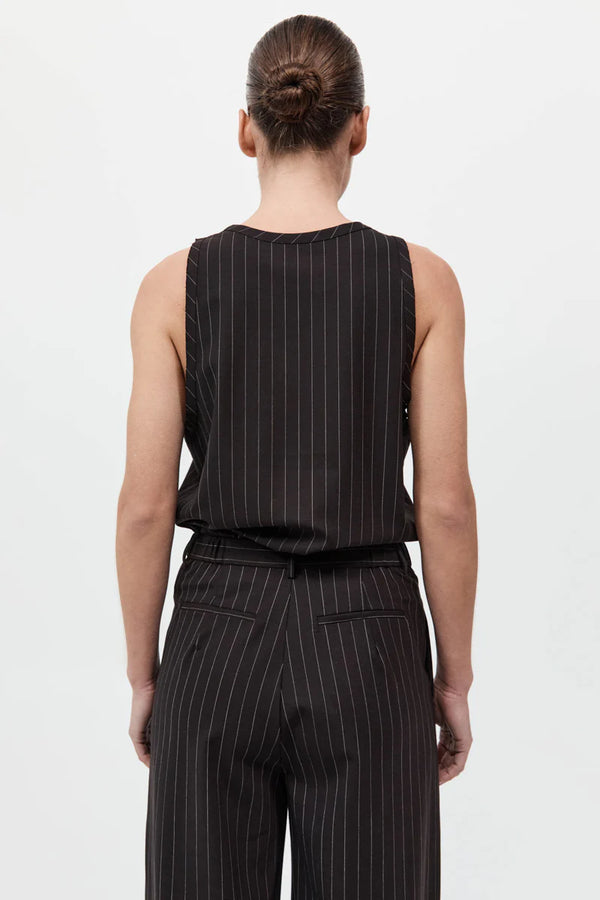ST. AGNI Wool Pinstripe Tank