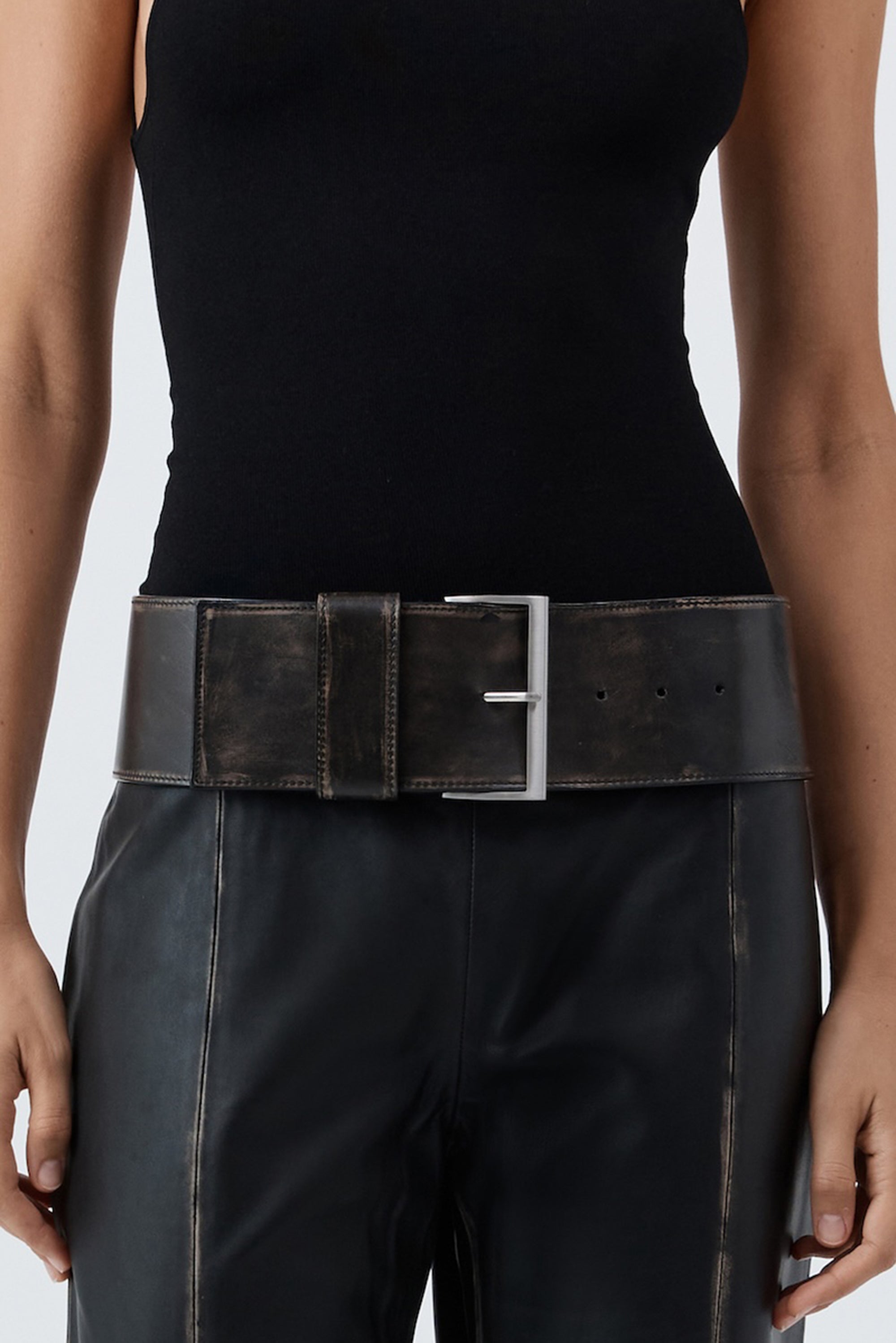 Brushed Wide Classic Belt - Black