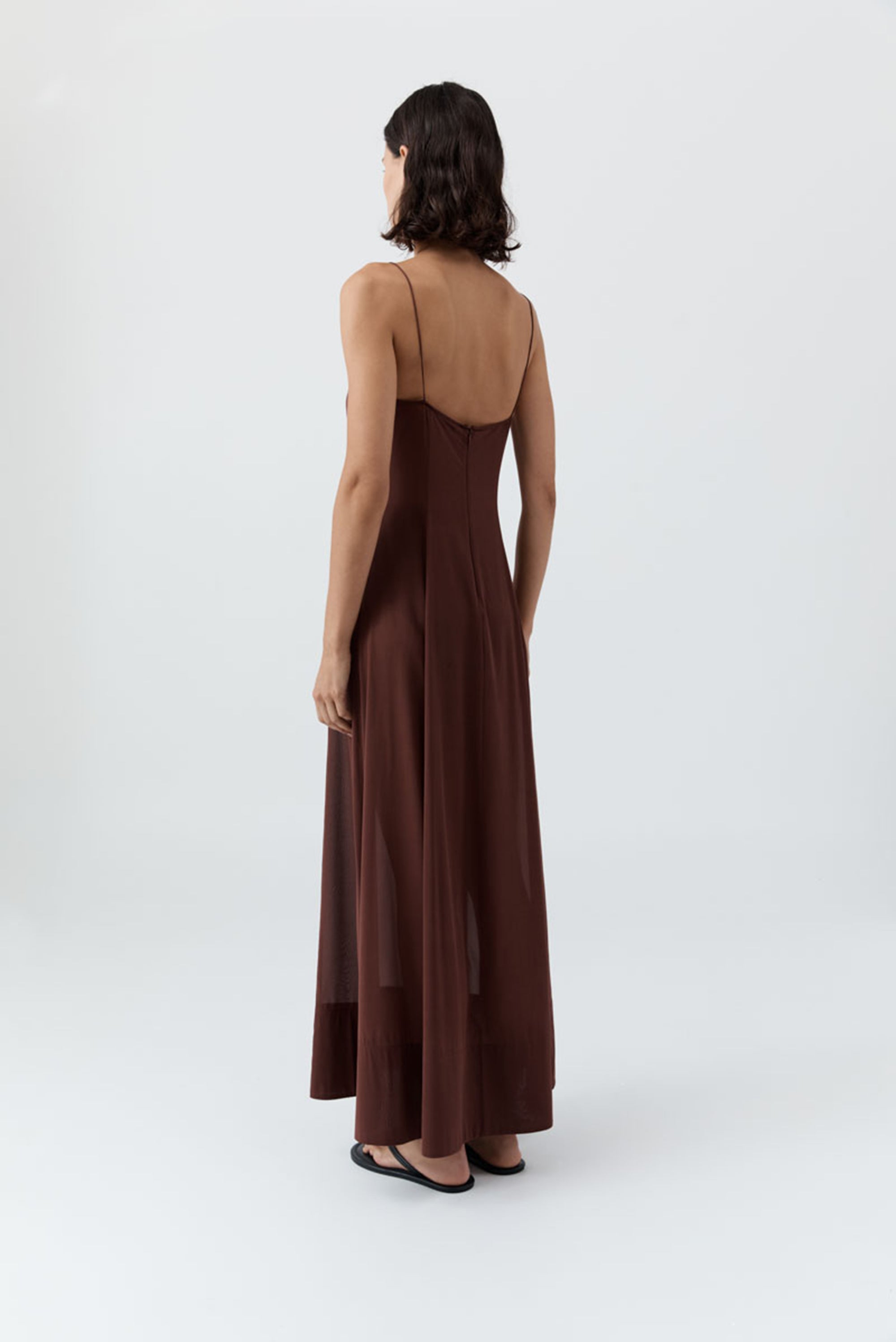 Sheer Silk Slip Dress - Liqueur