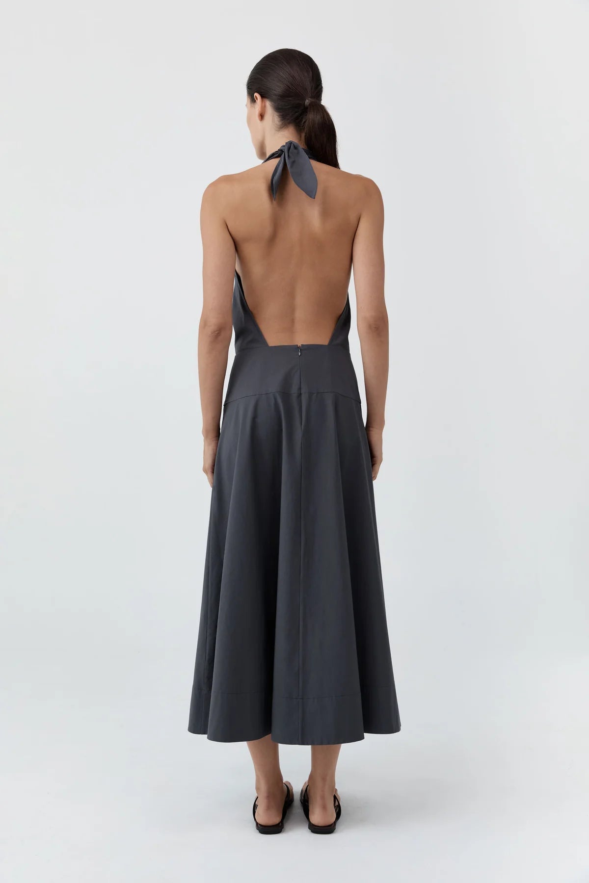 Halter Circle Hem Dress - Iron Glaze