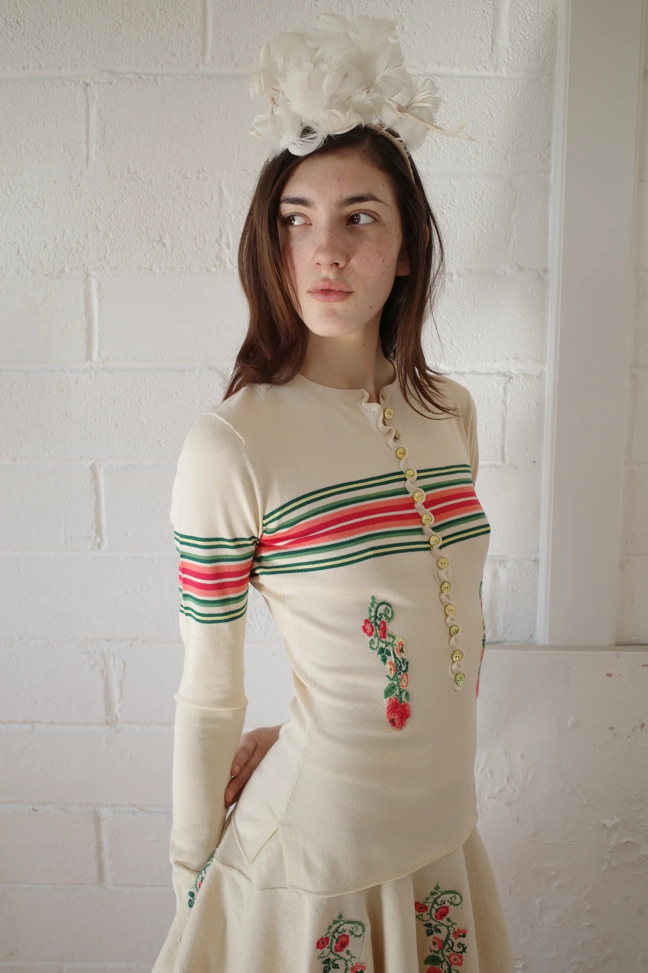 CONNER IVES Long Sleeve Sock Henley - Beige Multi