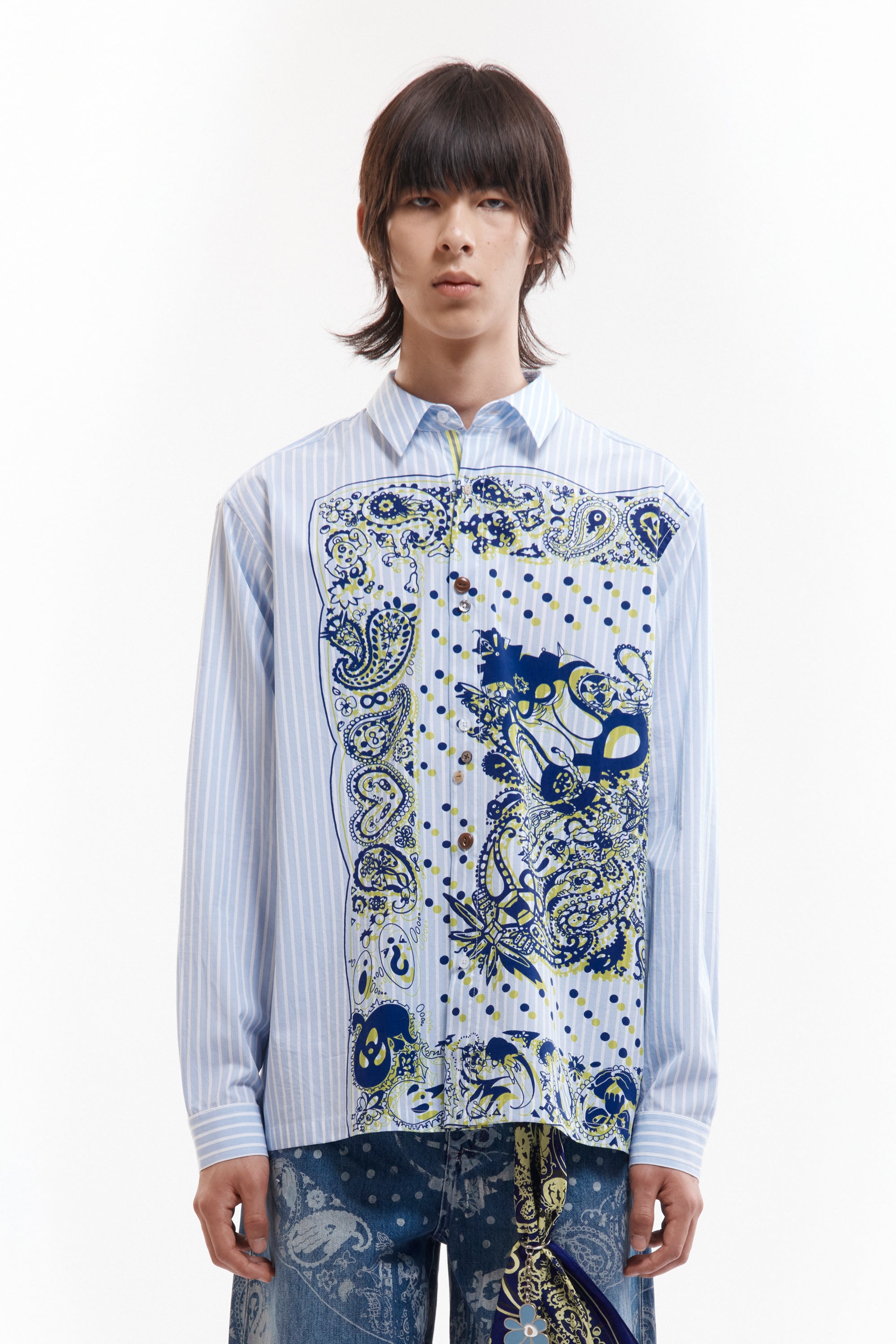 Coco Star Bandana Shirt - Blue Stripe