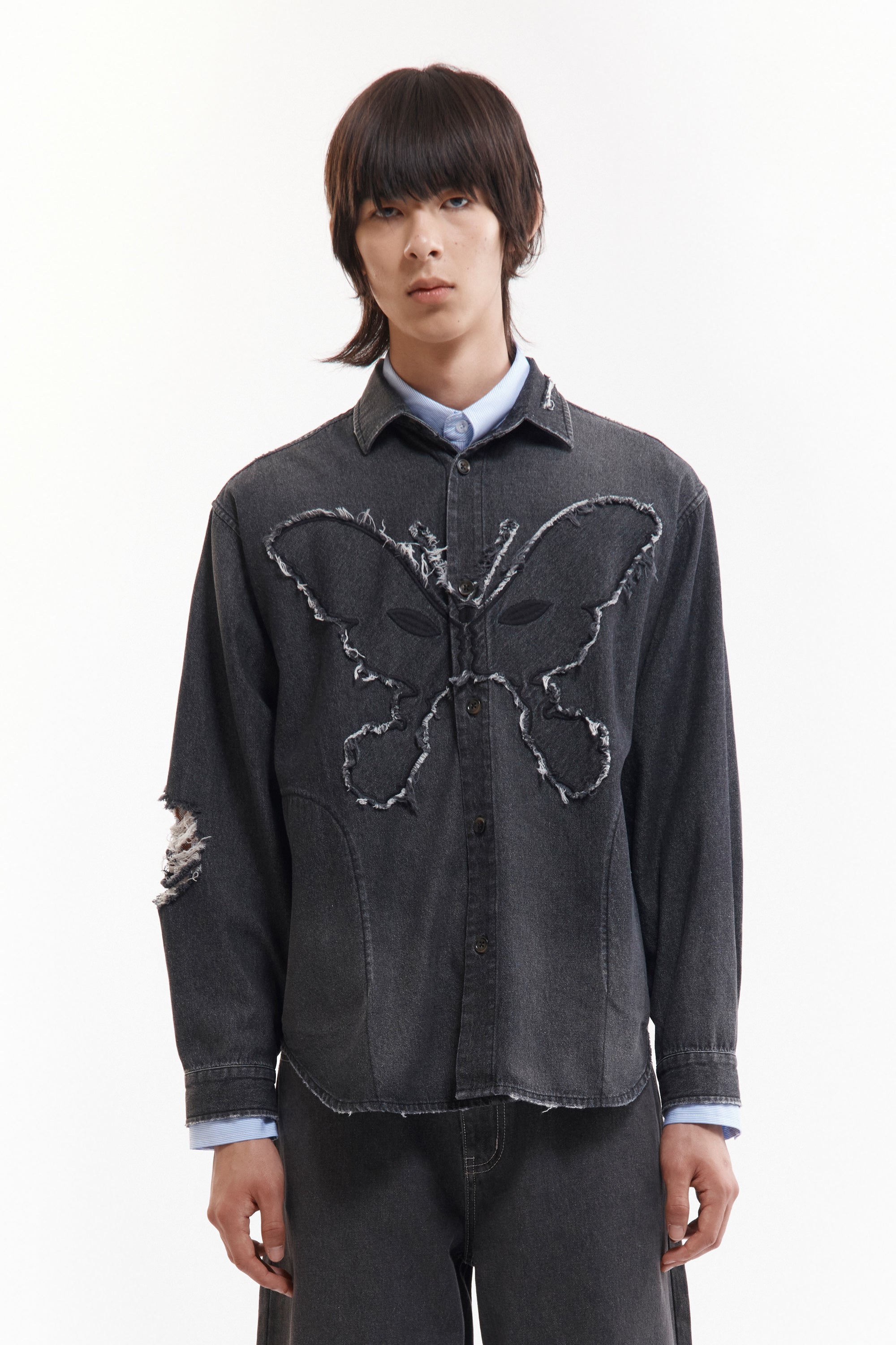 Moments in Love Overshirt - Black Chambray