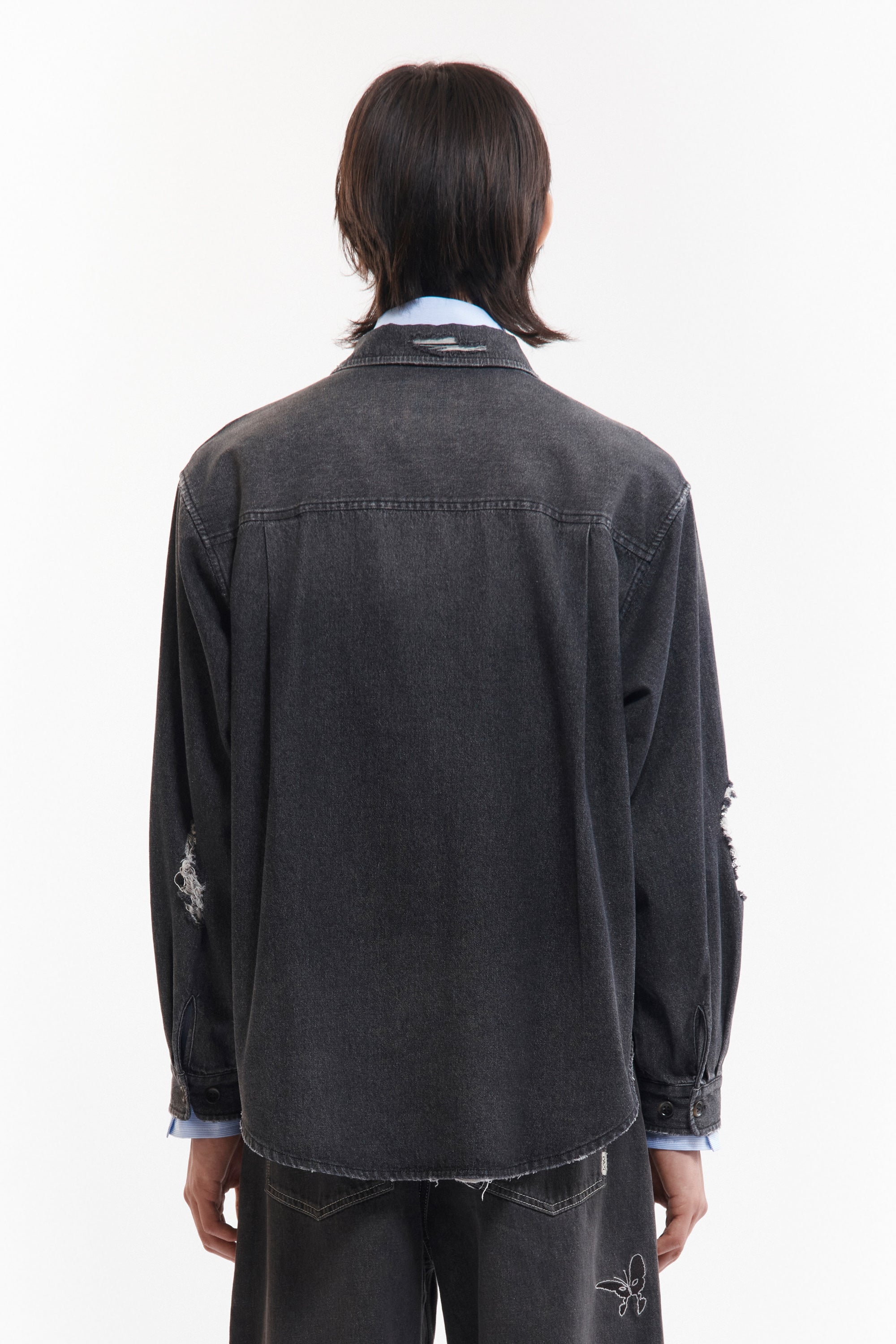 Moments in Love Overshirt - Black Chambray
