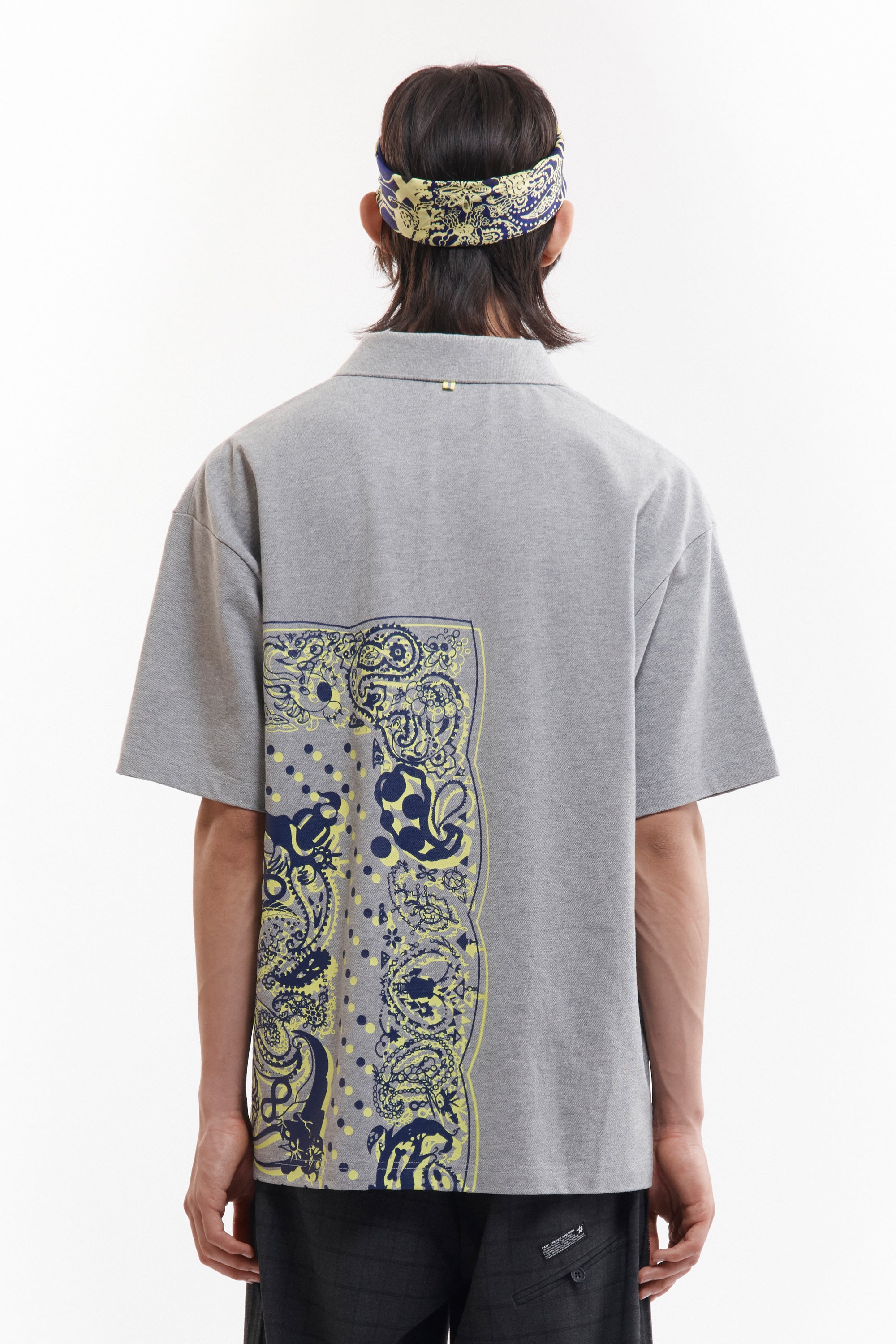 Coco Star Bandana Polo - Grey Marle