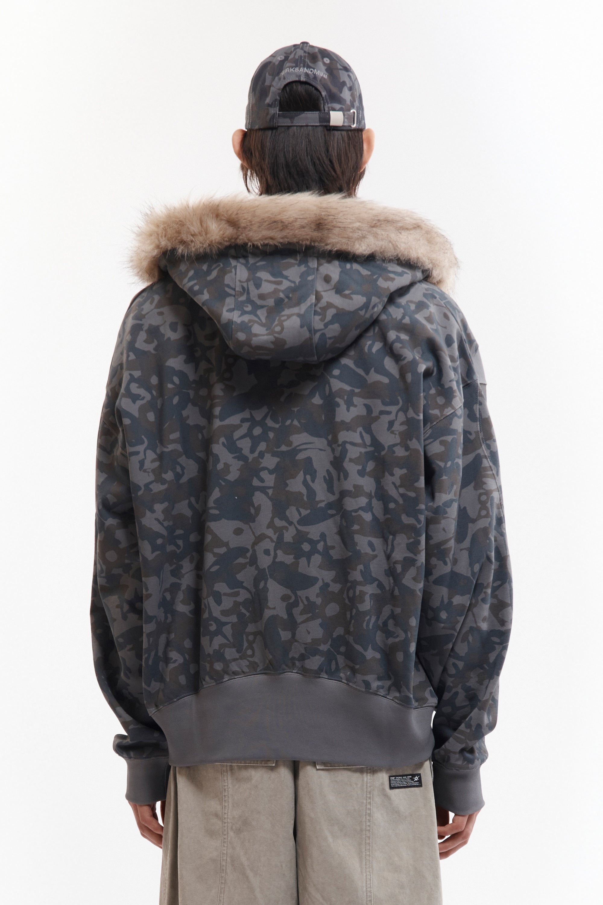 ABC Fur Trim Hooded Zip Thru Sweat - ABC