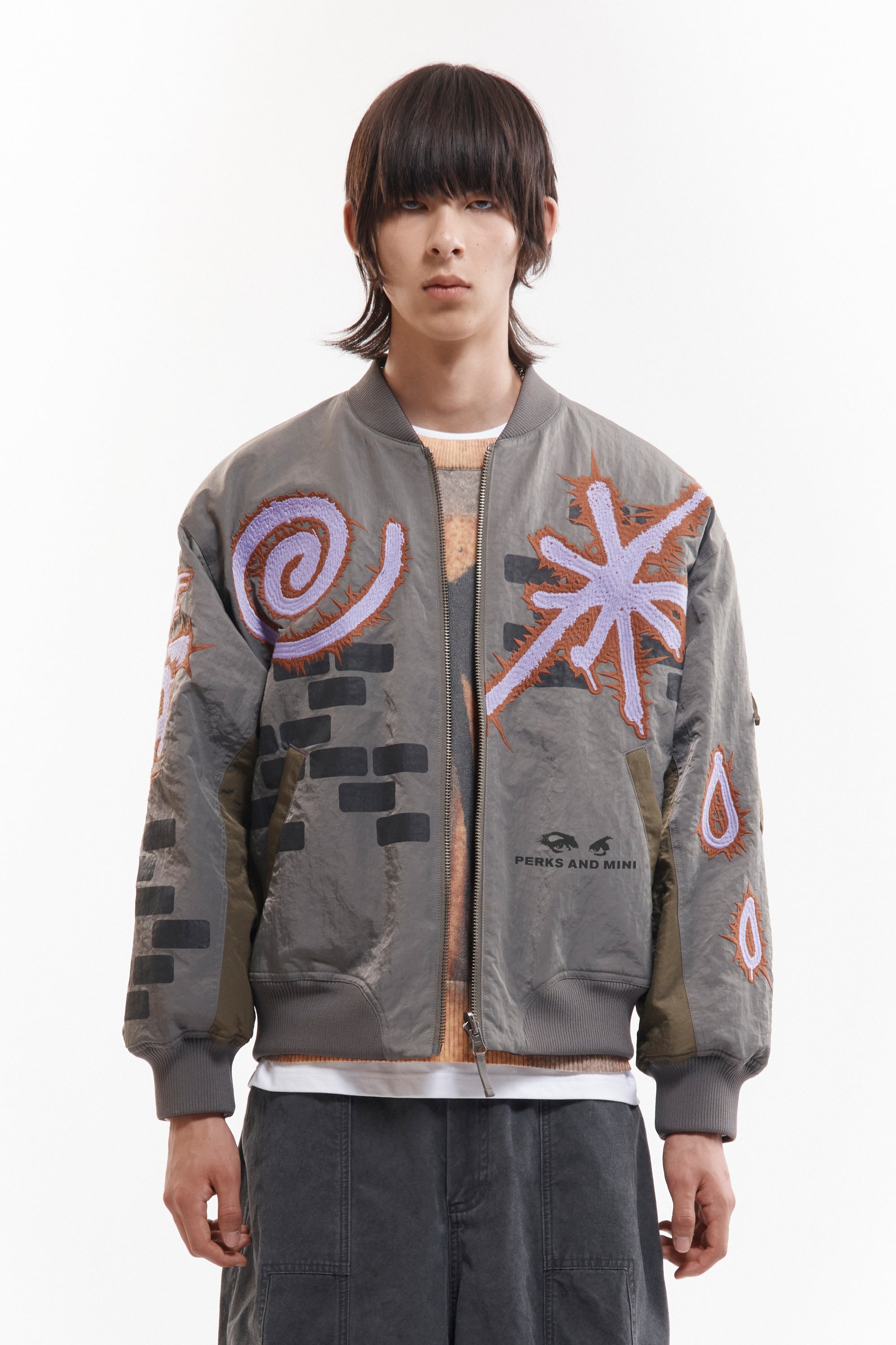 Adorned Reversible Bomber Jacket - Drabs