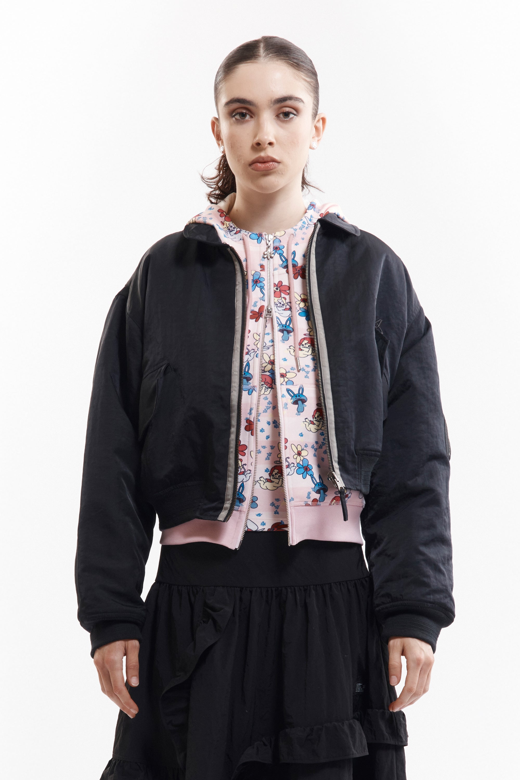 The Wave Field Reversible Flight Jacket - Black