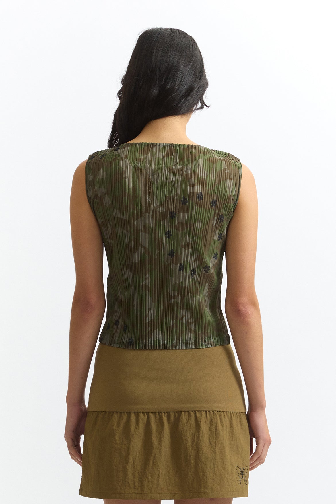 Kallima Pleated Tank Top - Camo
