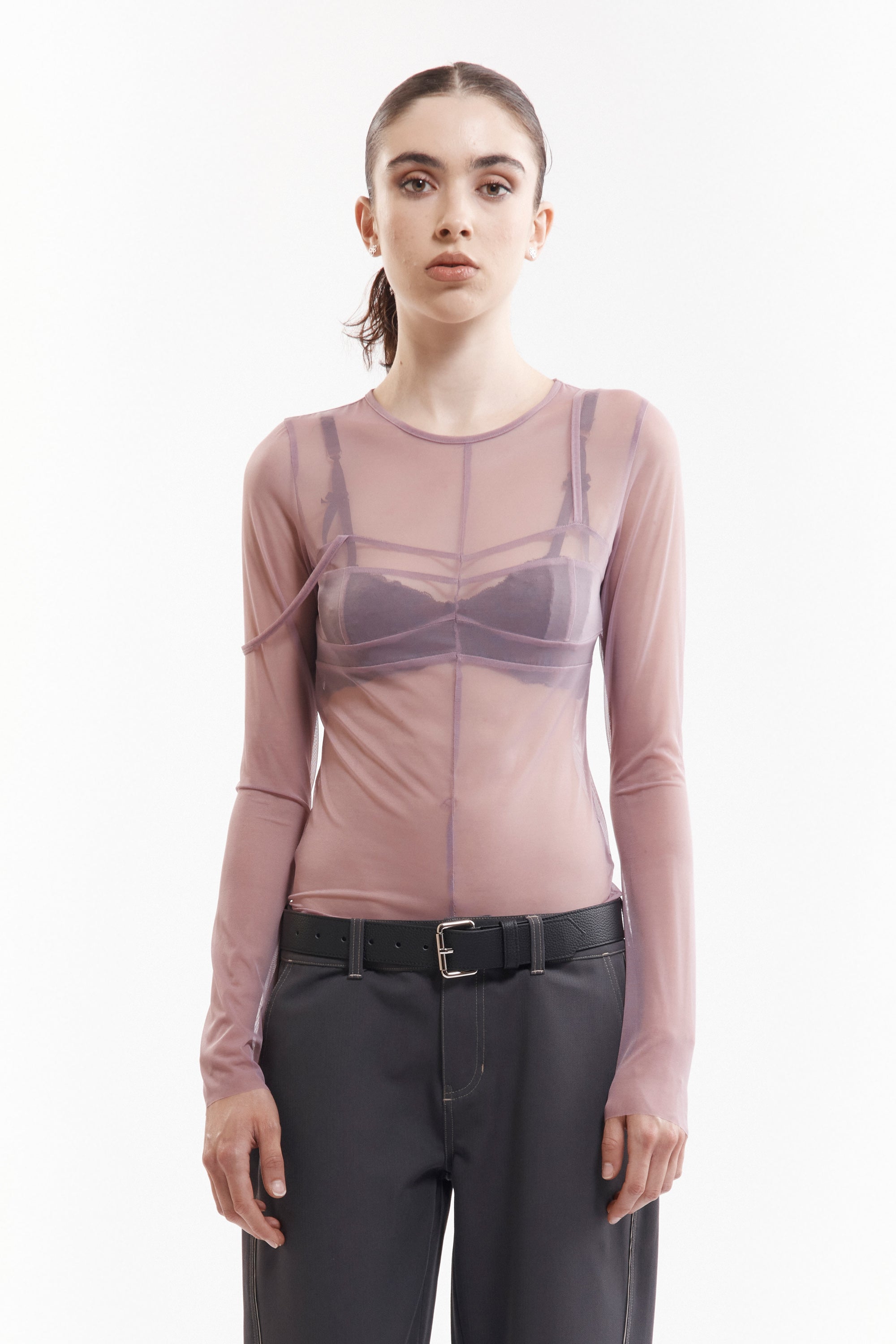 Mesh Holiday LS Top - Blush
