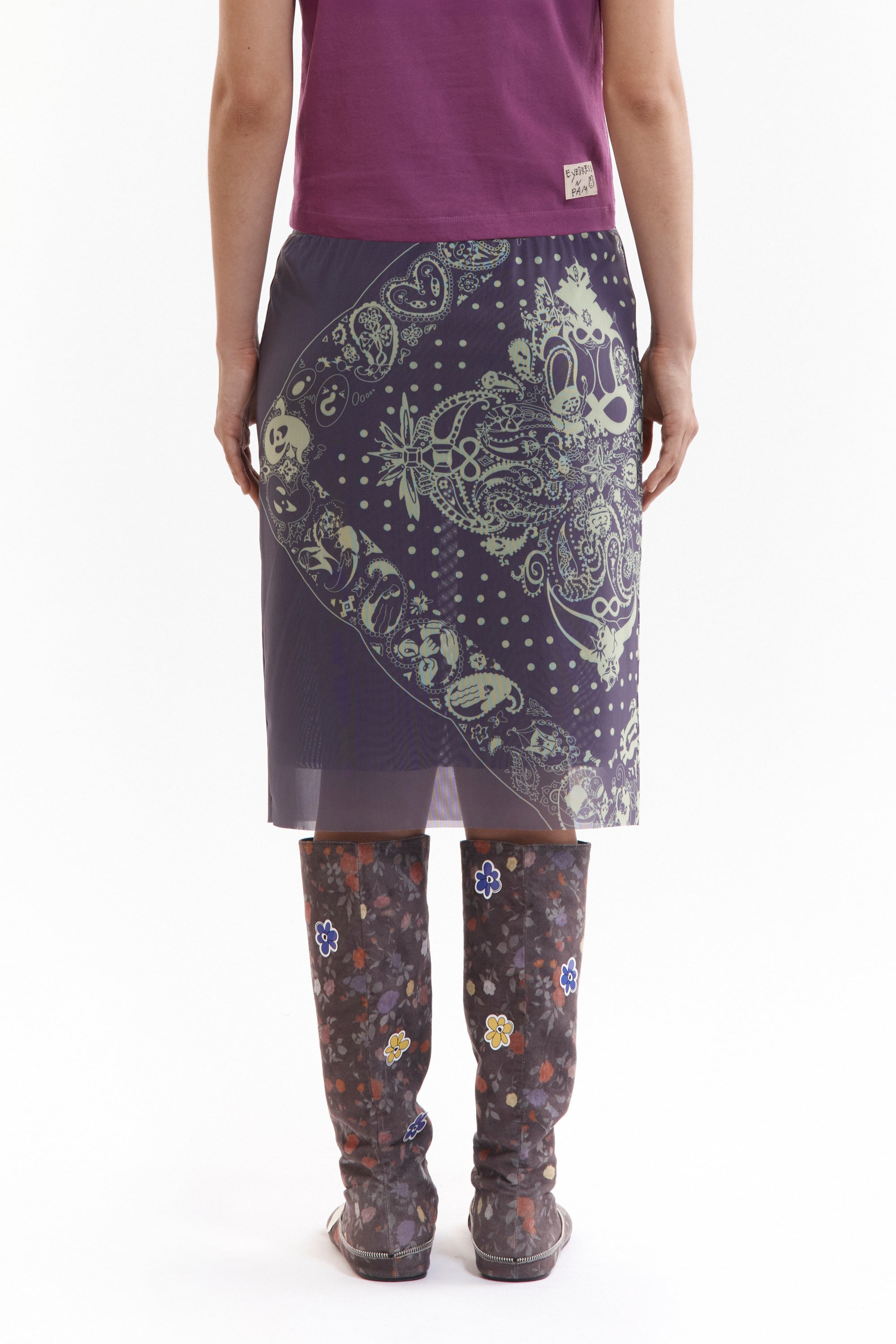 Coco Bandana Mesh Skirt - Charcoal