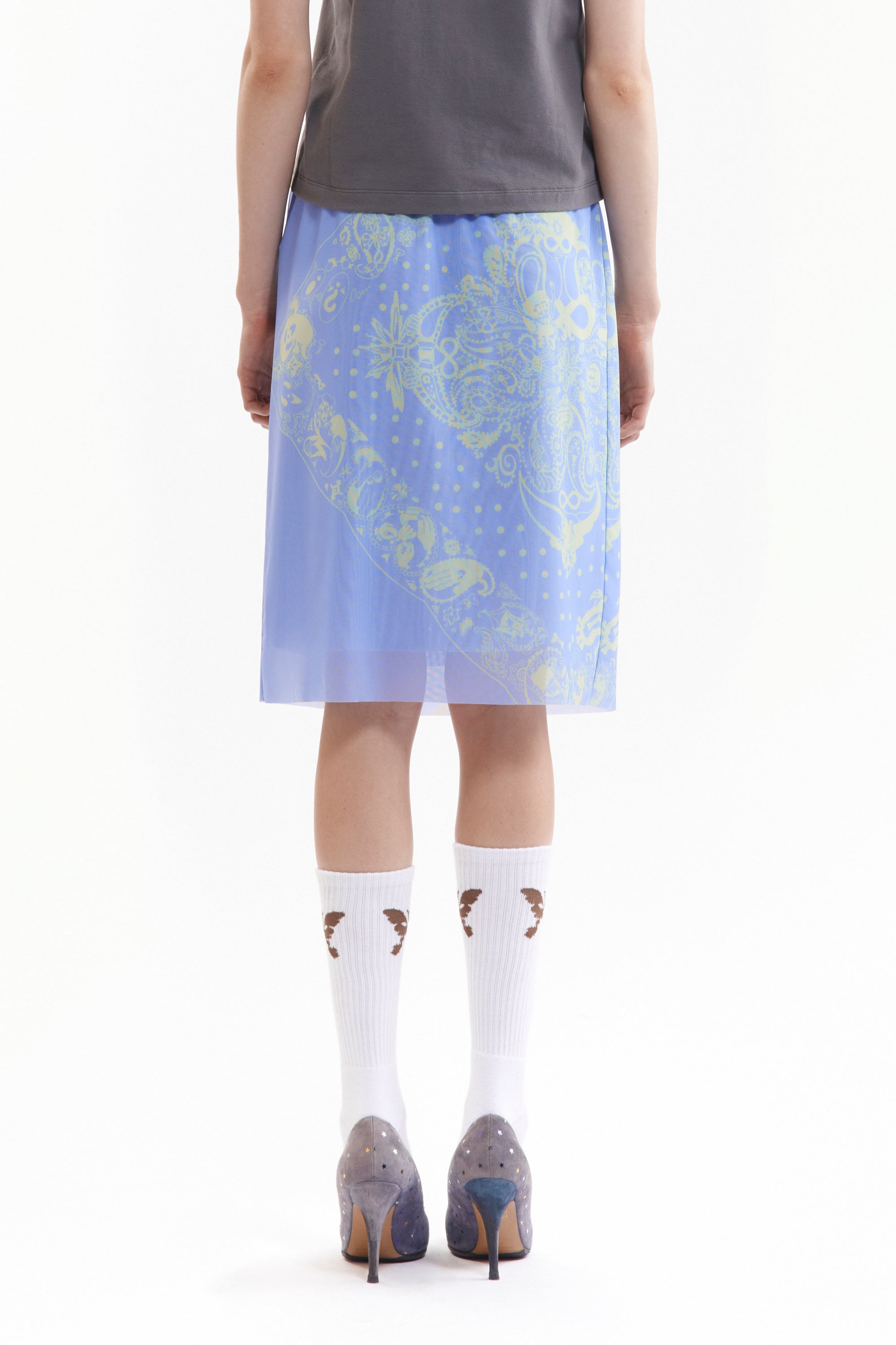 Coco Bandana Mesh Skirt - Light Blue