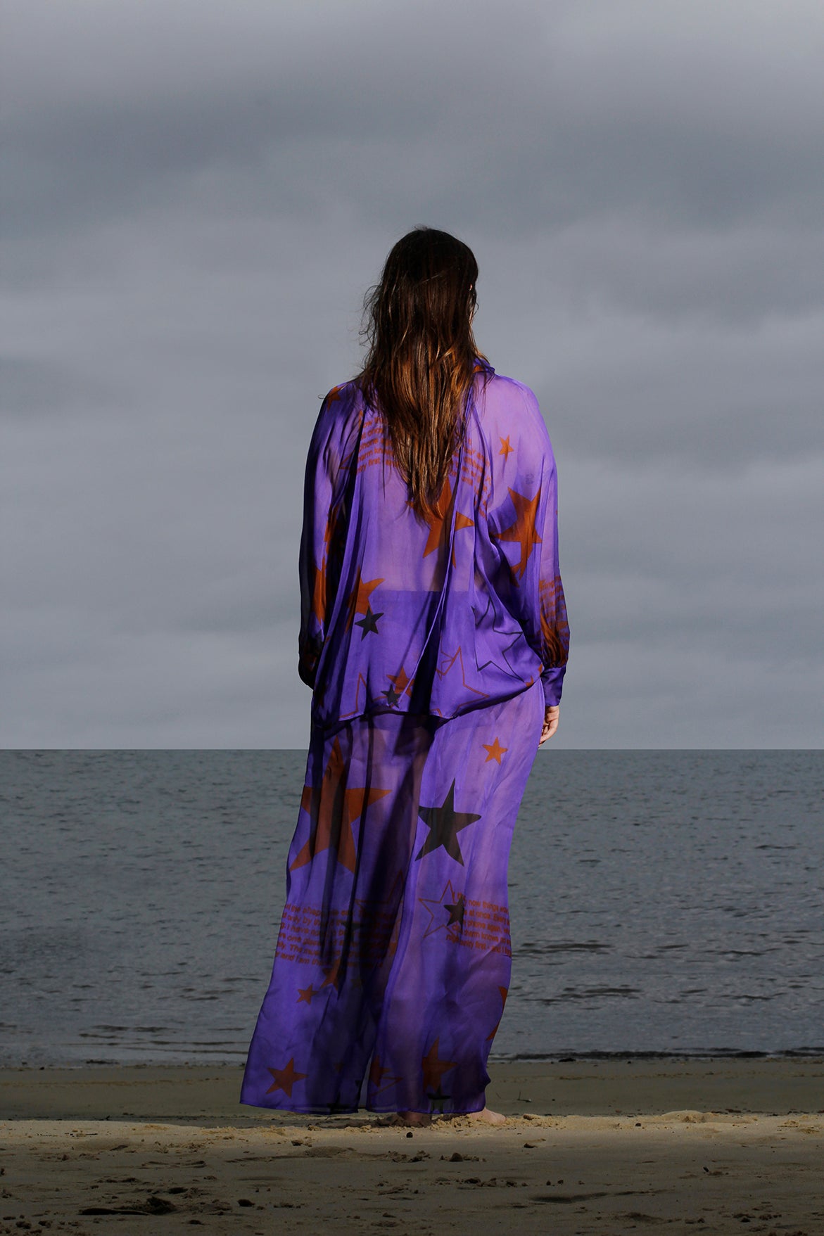 Poet Blouse - Purple Stars