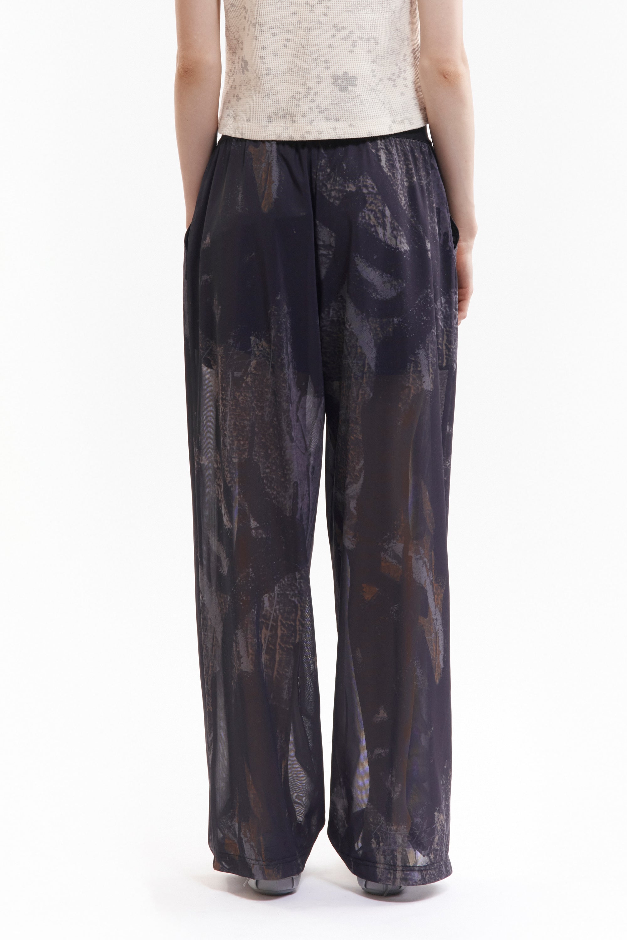 Murus Mesh Ruffle Trousers - Shadows