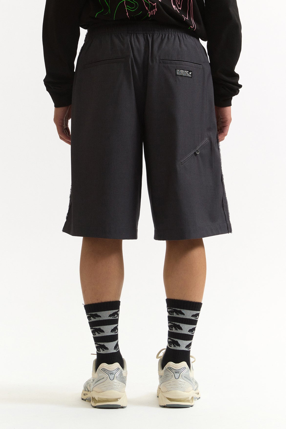 Pinstriped A Russell Shorts - Charcoal
