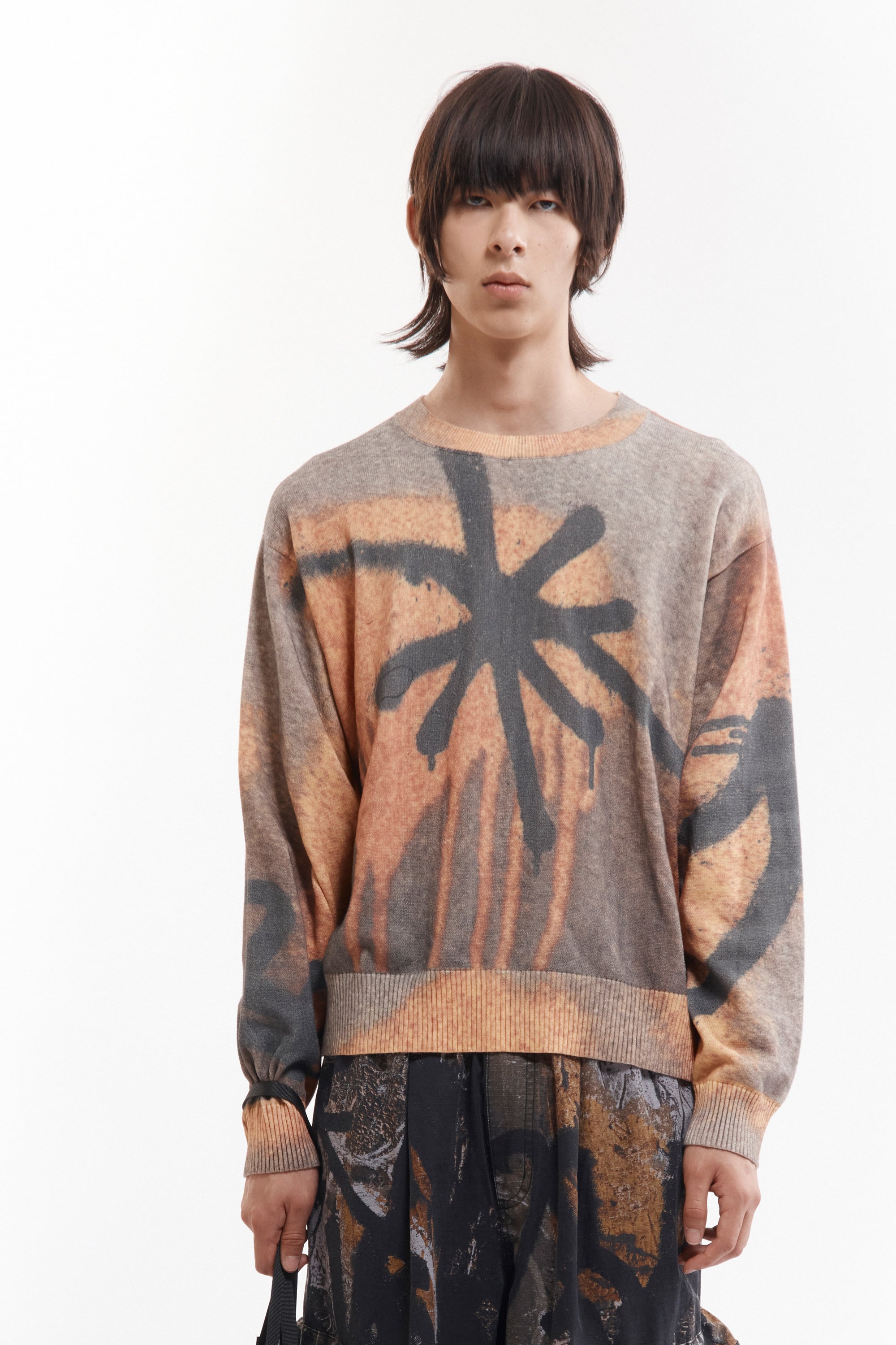 Getting Over Printed Knit Crewneck - Multi