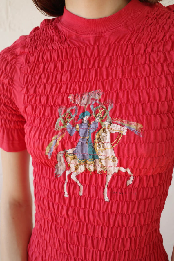 CONNER IVES Camelot Shirred T-Shirt - Red