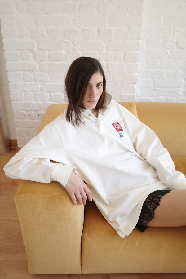 CONNER IVES Oversized Rugby Shirt - White
